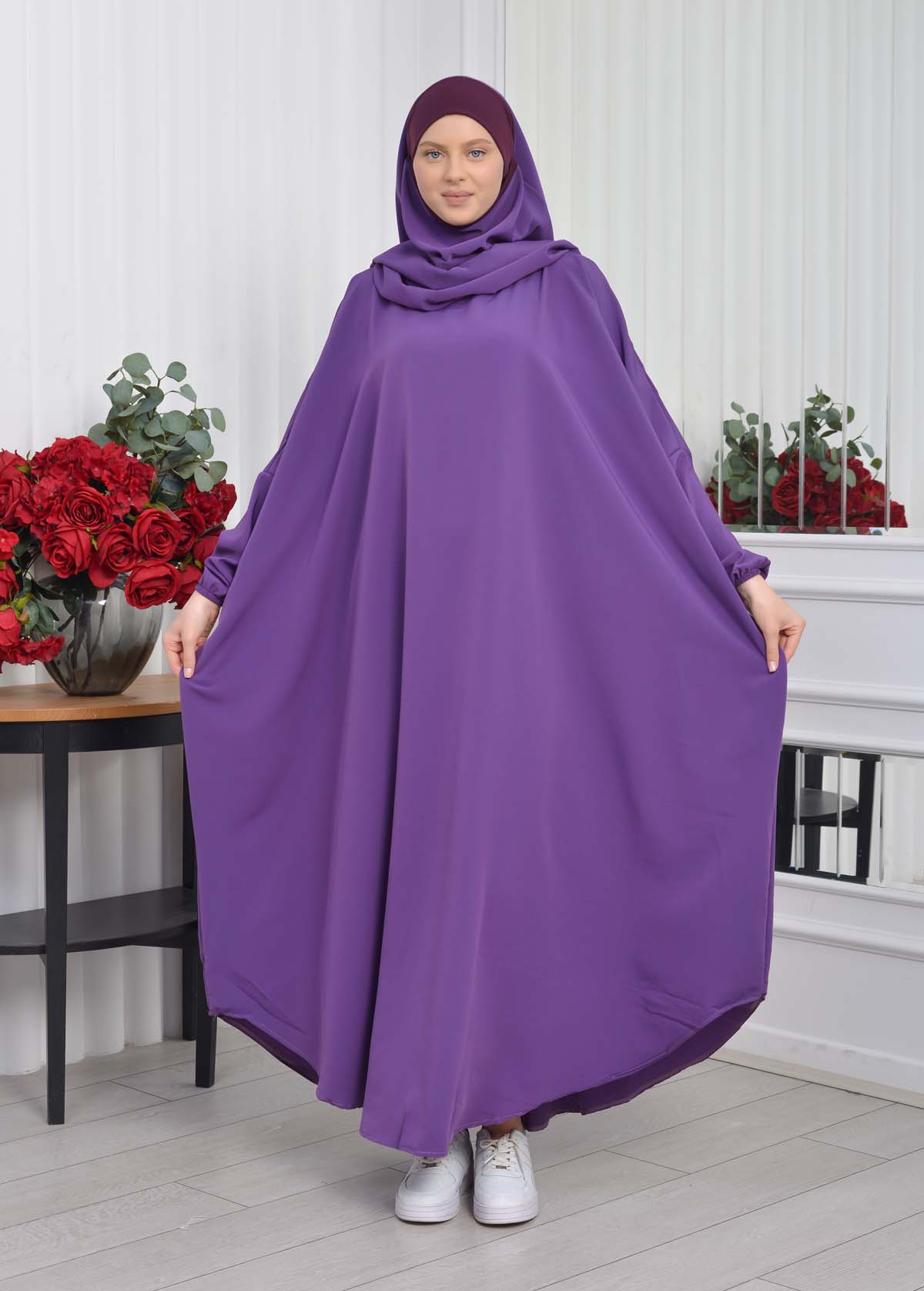 Muslim Wear Hijab Dresses , Women's Clothes Butterfly Hijab Set 2 Pieces 826 mor