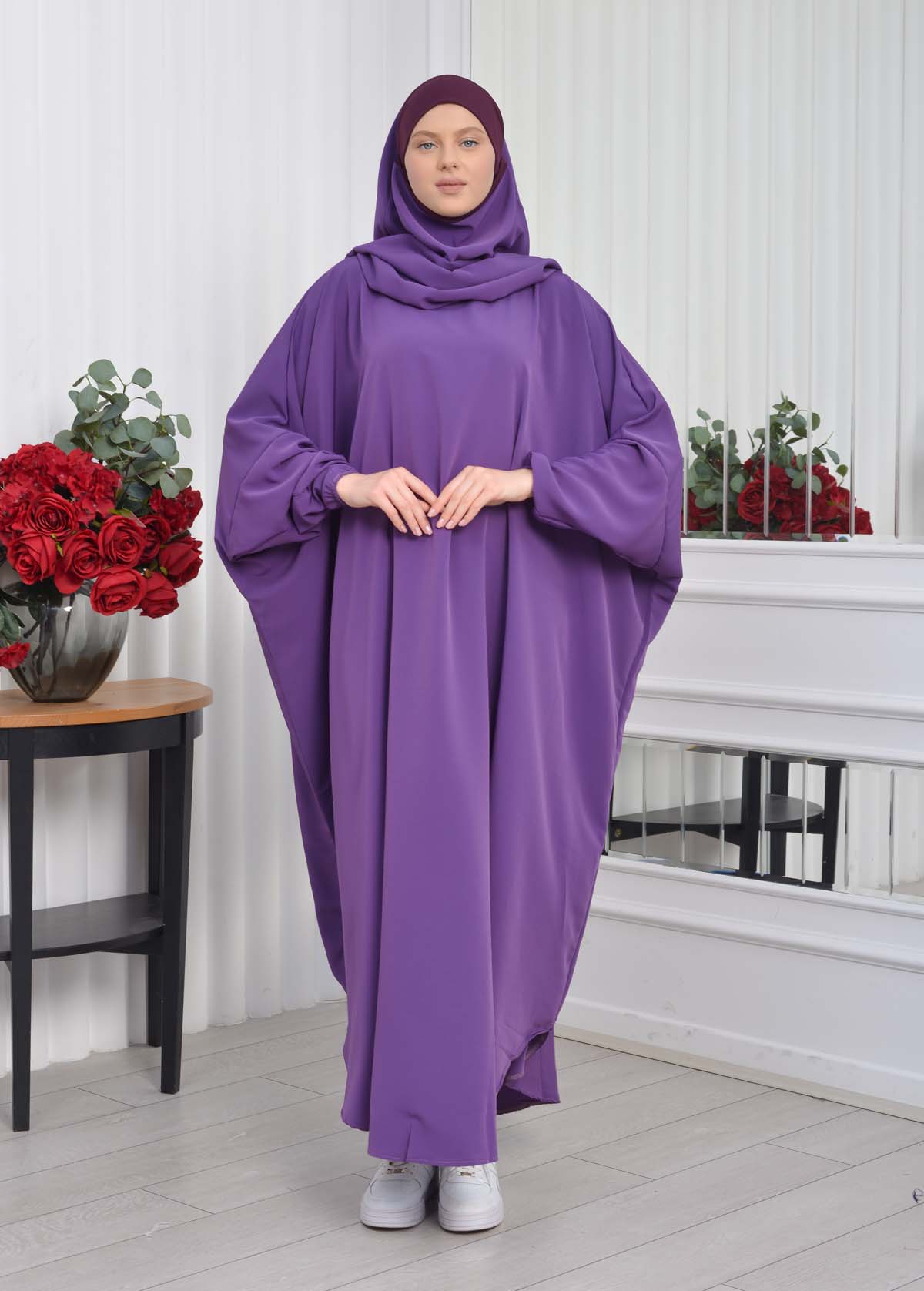 Muslim Wear Hijab Dresses , Women's Clothes Butterfly Hijab Set 2 Pieces 826 mor