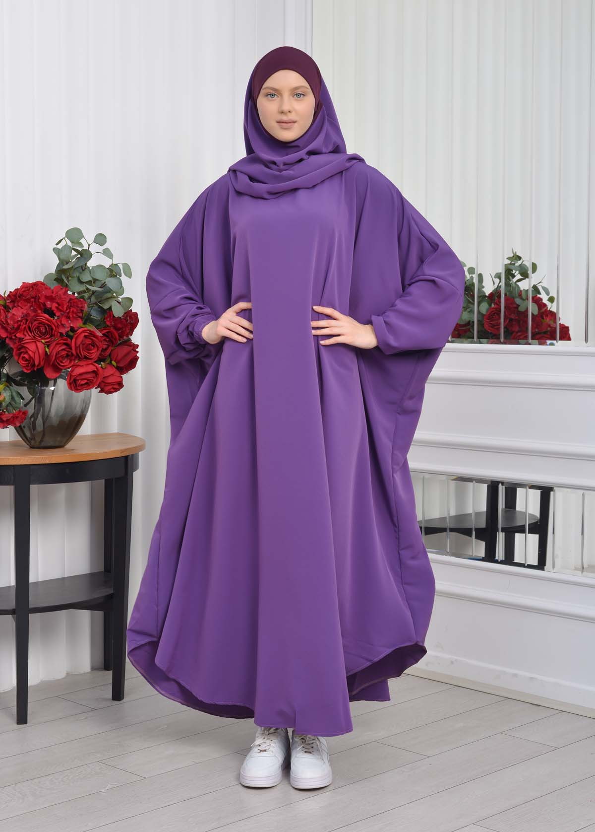 Muslim Wear Hijab Dresses , Women's Clothes Butterfly Hijab Set 2 Pieces 826 mor