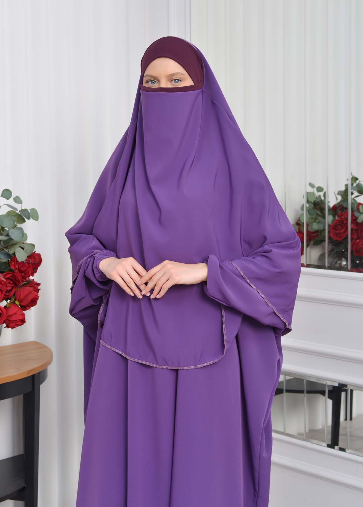 Muslim Wear Hijab Dresses , Women's Clothes Butterfly Hijab Set 2 Pieces 826 mor