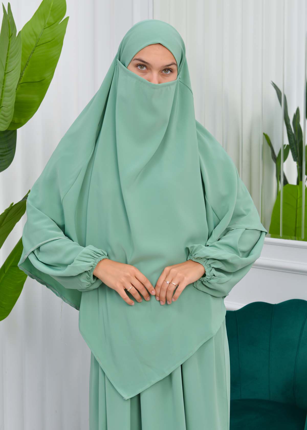 2li Tesettür Çarşaf Takımı 829 Mint