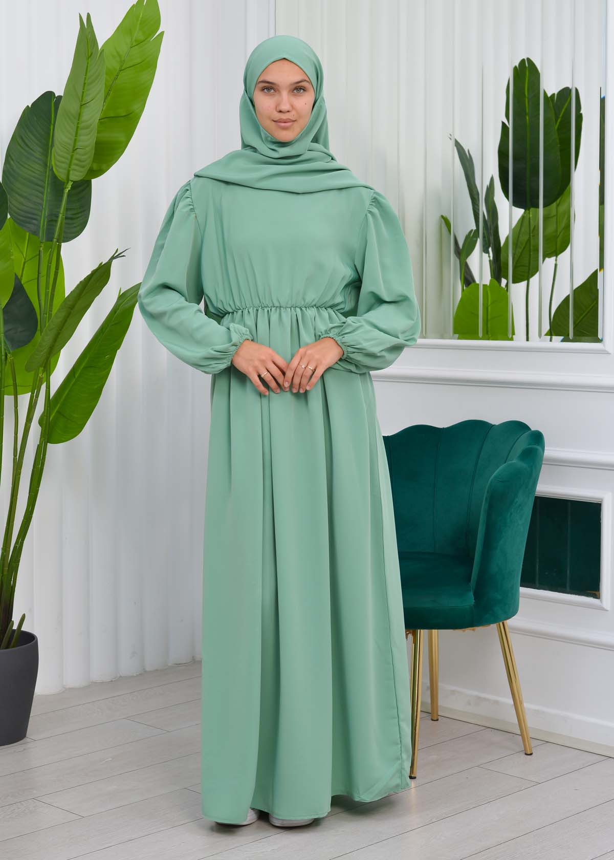 2li Tesettür Çarşaf Takımı 829 Mint