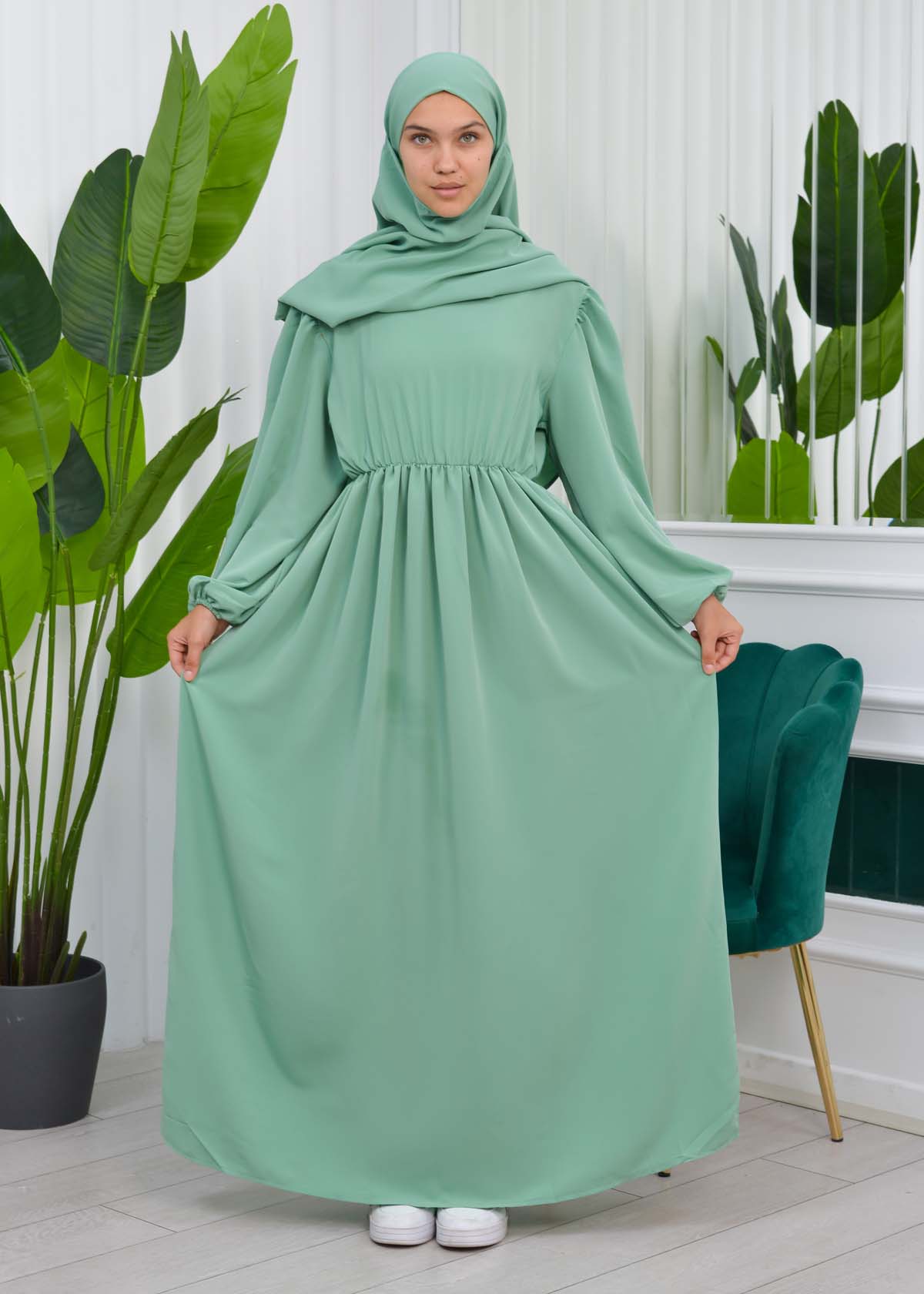 2li Tesettür Çarşaf Takımı 829 Mint