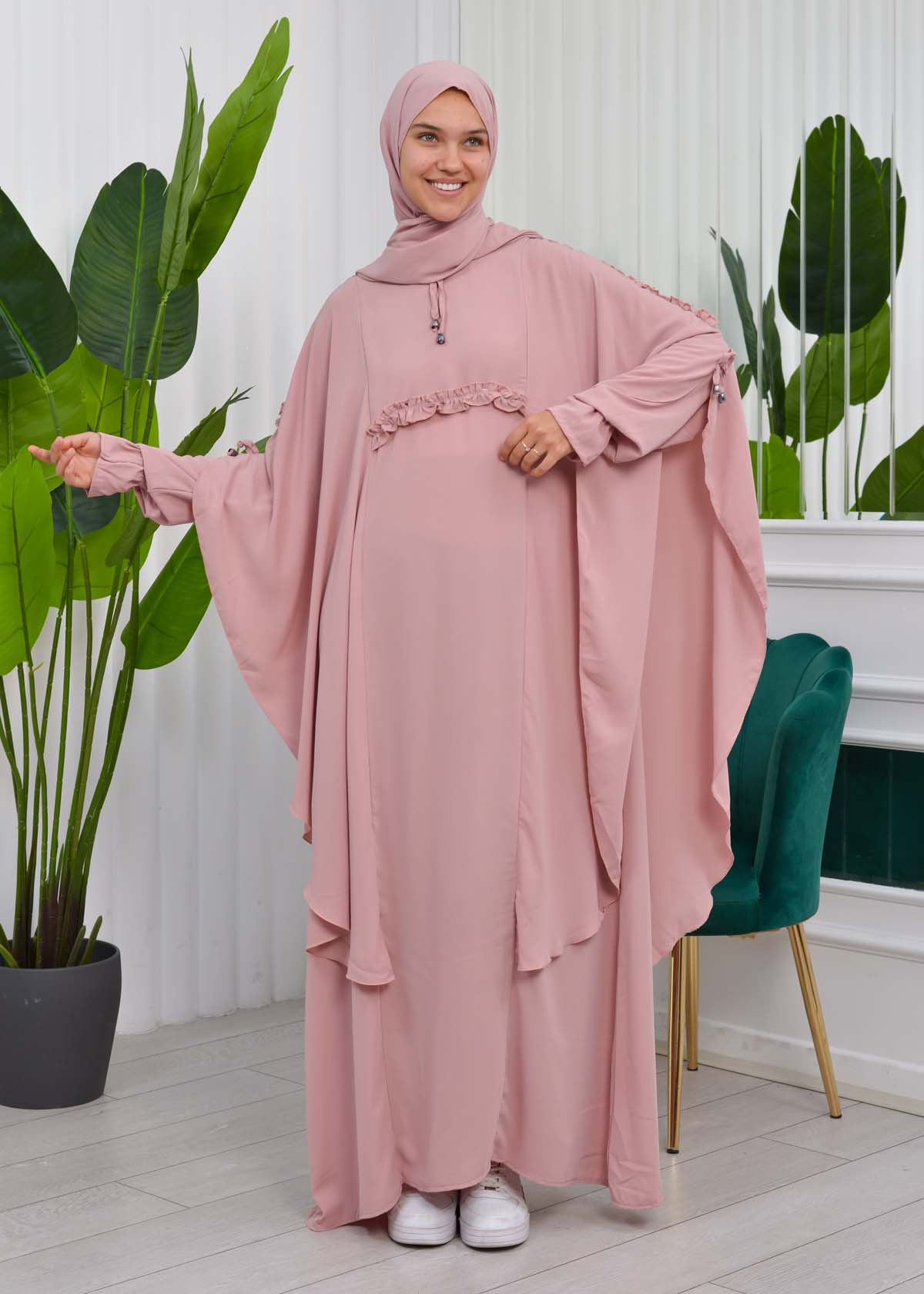 MUSLIM DRESS Hijab Set 2 Pieces Code : 835 - pink