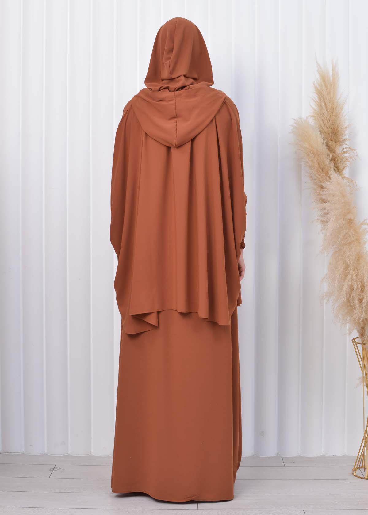 Muslim Hijab Dresses For Women -Standard Size Hooded Veiled Sheet 824 taba