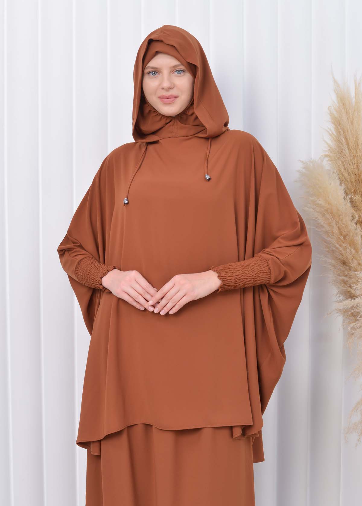 Muslim Hijab Dresses For Women -Standard Size Hooded Veiled Sheet 824 taba