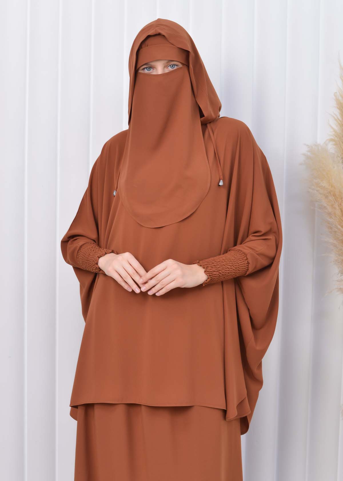 Muslim Hijab Dresses For Women -Standard Size Hooded Veiled Sheet 824 taba