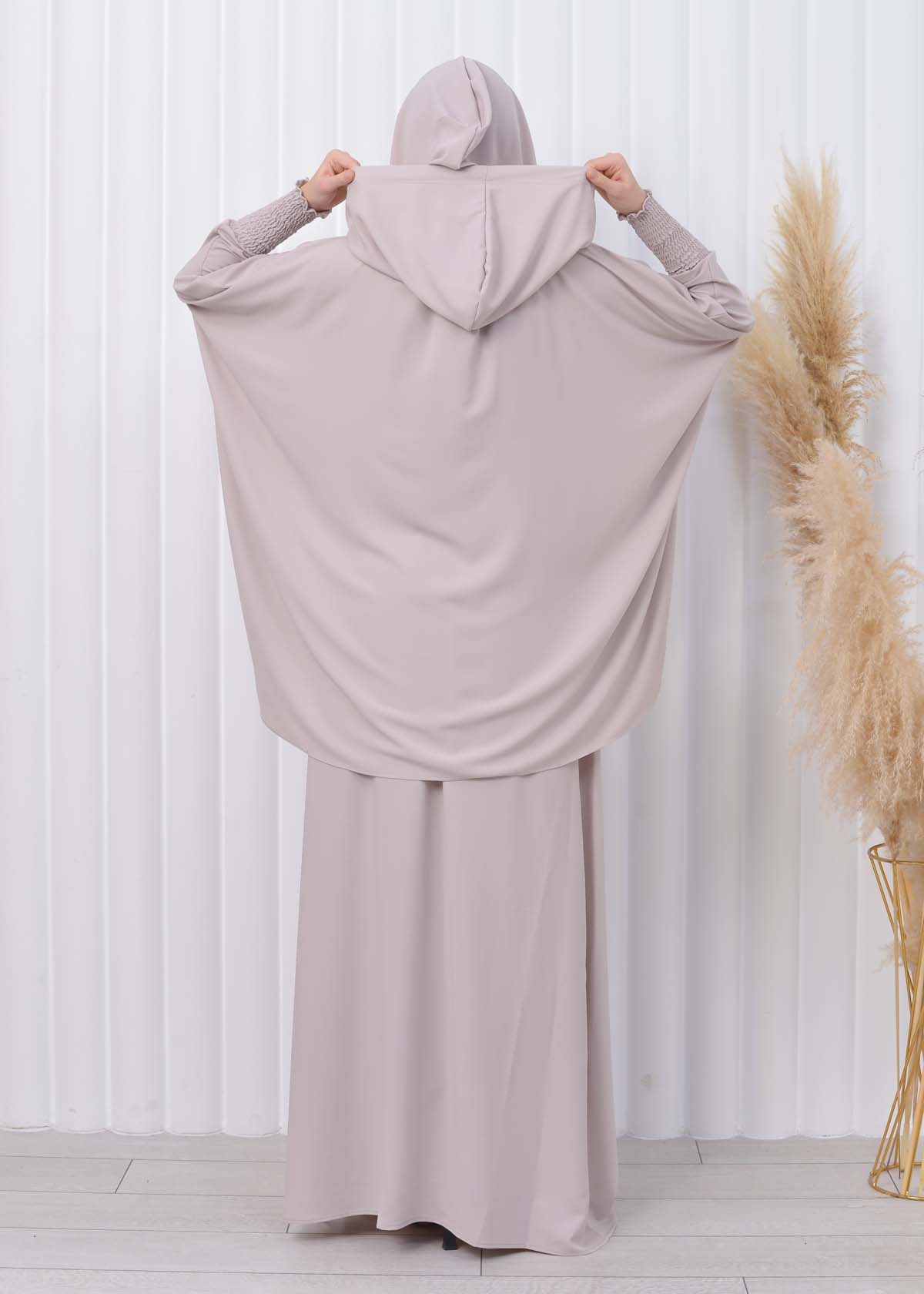 Muslim Hijab Dresses For Women -Standard Size Hooded Veiled Sheet 824 Ekru