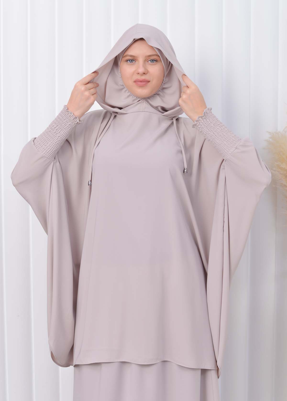 Muslim Hijab Dresses For Women -Standard Size Hooded Veiled Sheet 824 Ekru