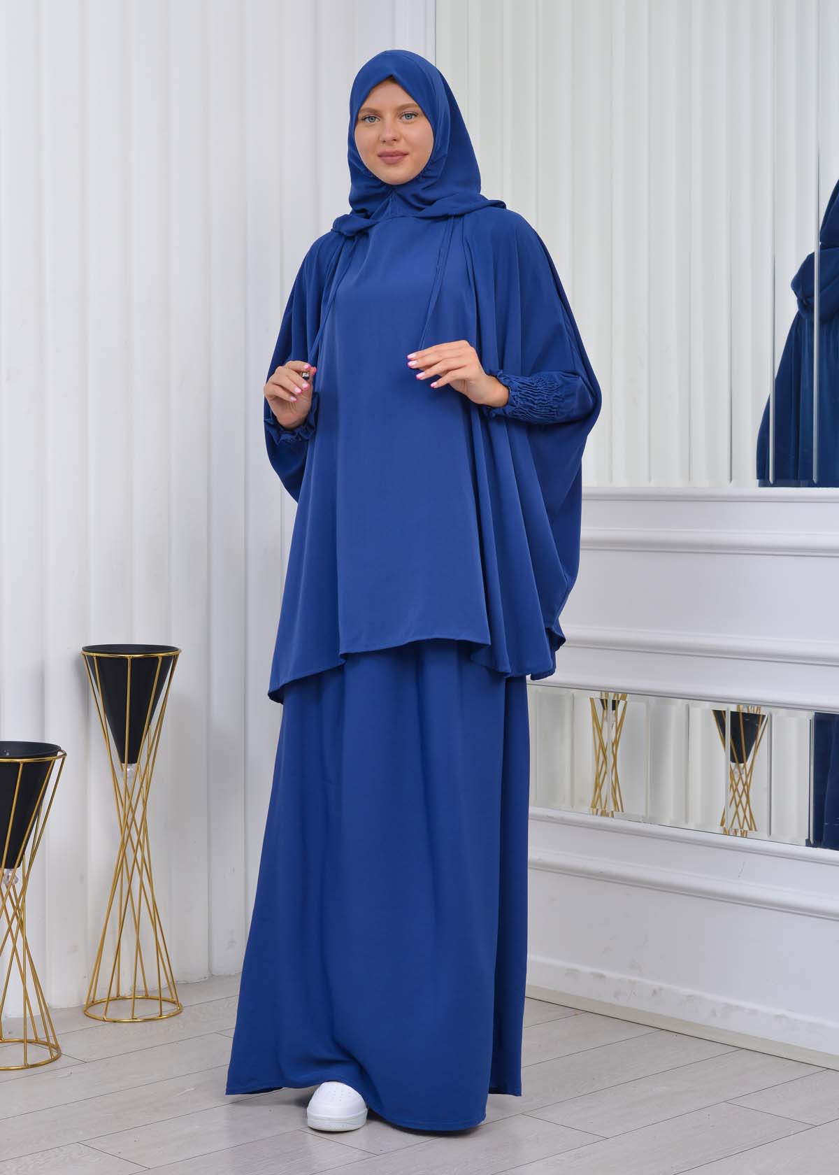 Muslim Hijab Dresses For Women -Standard Size Hooded Veiled Sheet 824 - teal