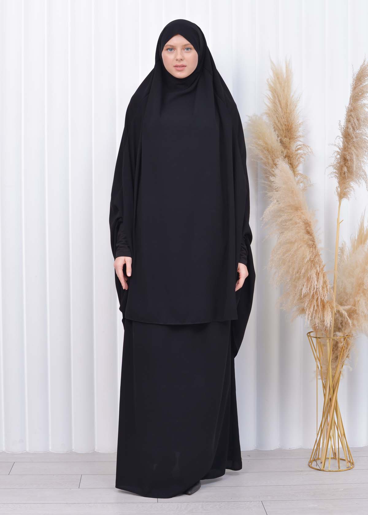 ISLAMIC WEARING Hijab 2Pieces Madine LIGRA Sleeve 822 - black