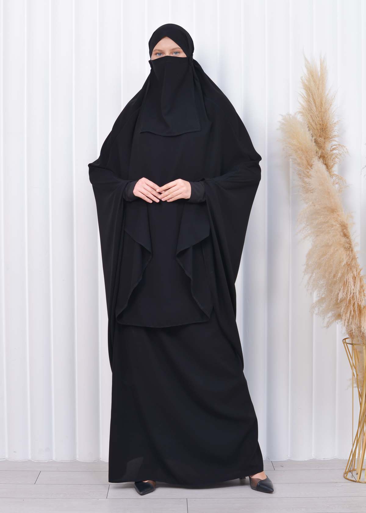 ISLAMIC WEARING Hijab 2Pieces Madine LIGRA Sleeve 822 Siyah