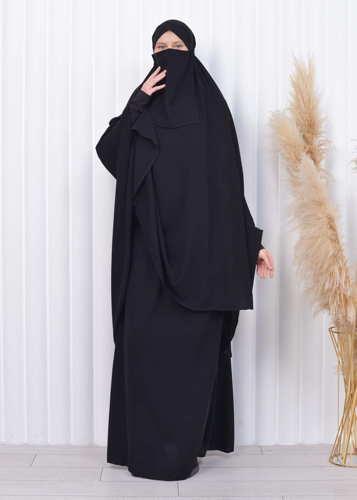 ISLAMIC WEARING Hijab 2Pieces Madine LIGRA Sleeve 822 Siyah