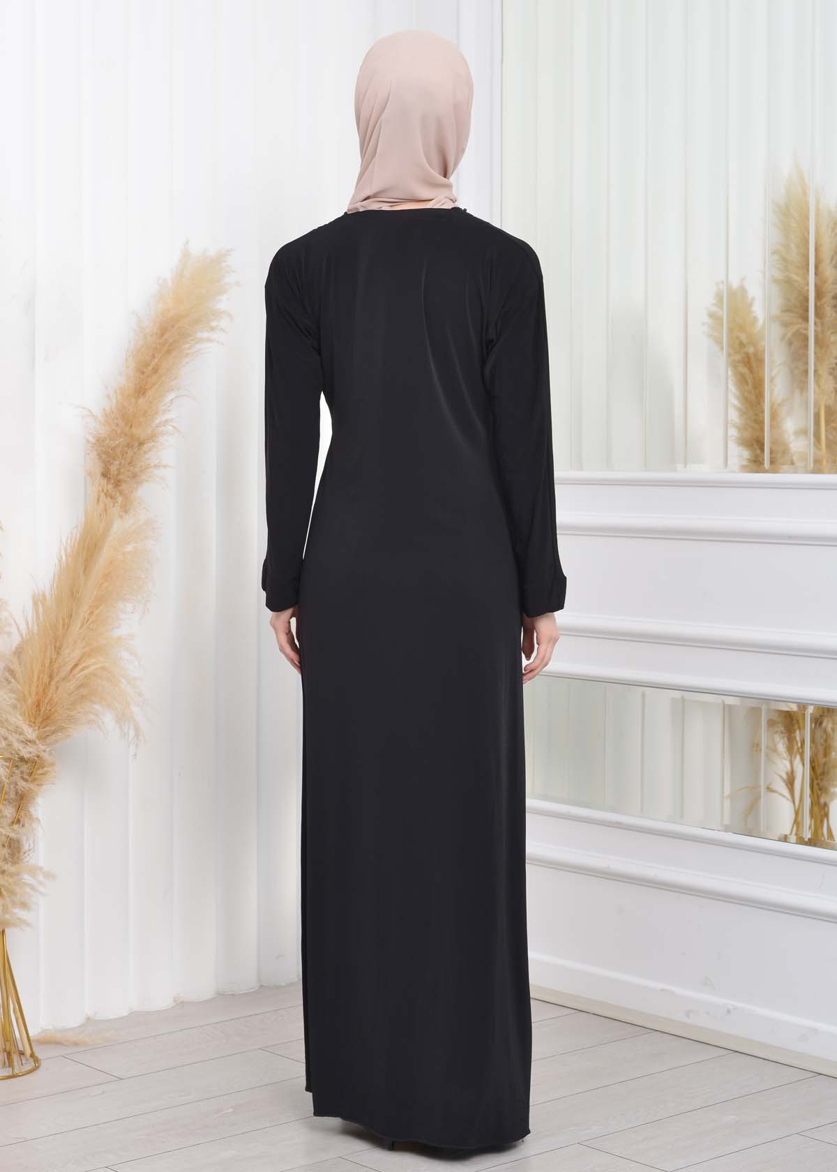 Lace Beaded Islamic Clothing Evening Dress 651 Siyah