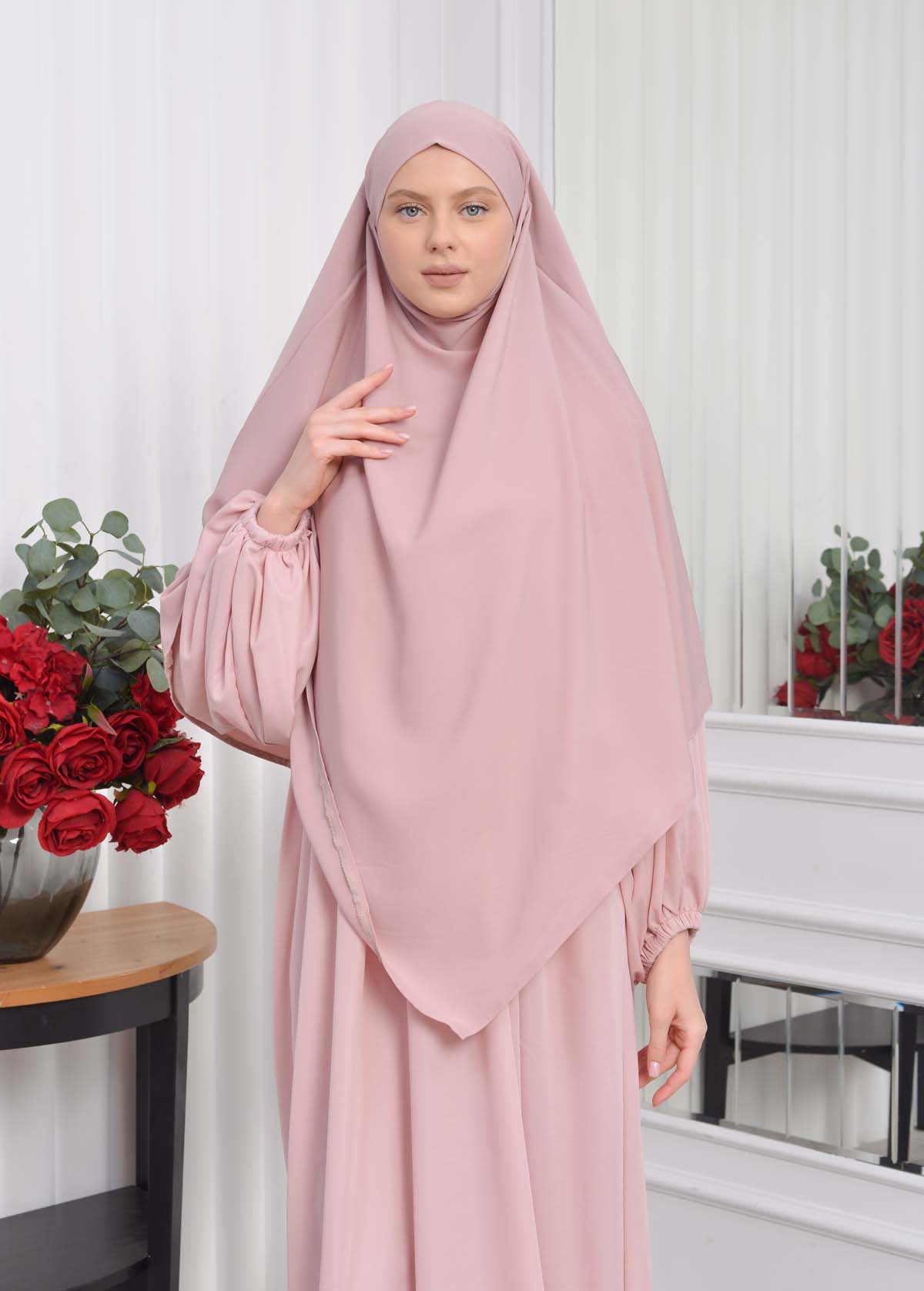 Casual Hijab Dress Suit 2 Pieces 828 Pudra