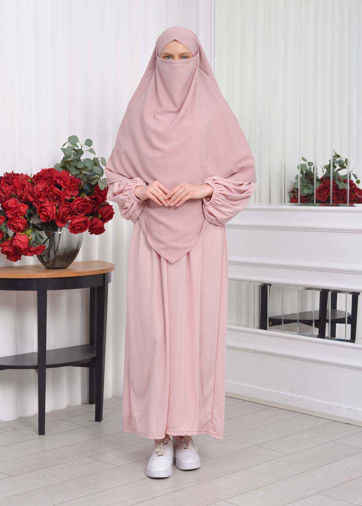 Casual Hijab Dress Suit 2 Pieces 828 Pudra