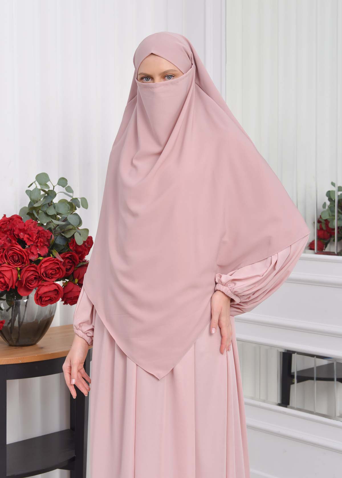 Casual Hijab Dress Suit 2 Pieces 828 Pudra