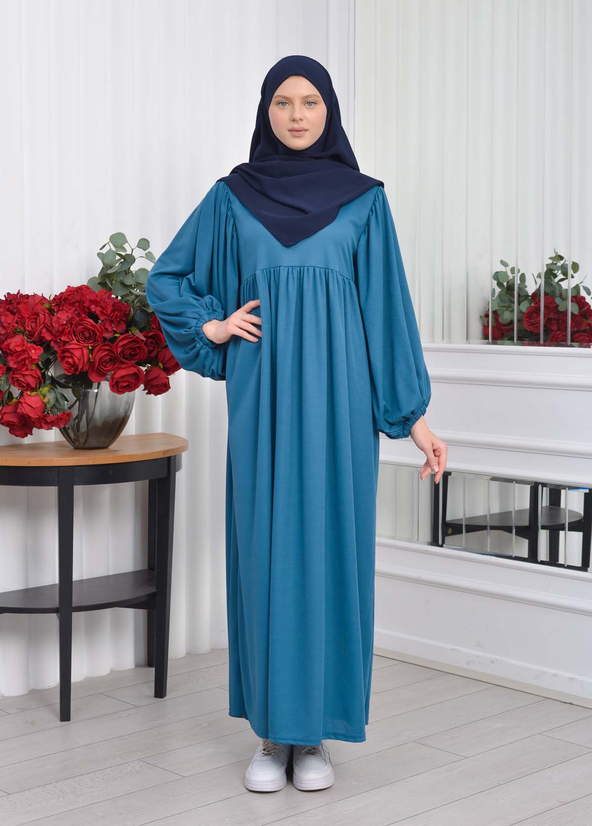 Casual Hijab Dress Suit 2 Pieces 828 Turkuaz