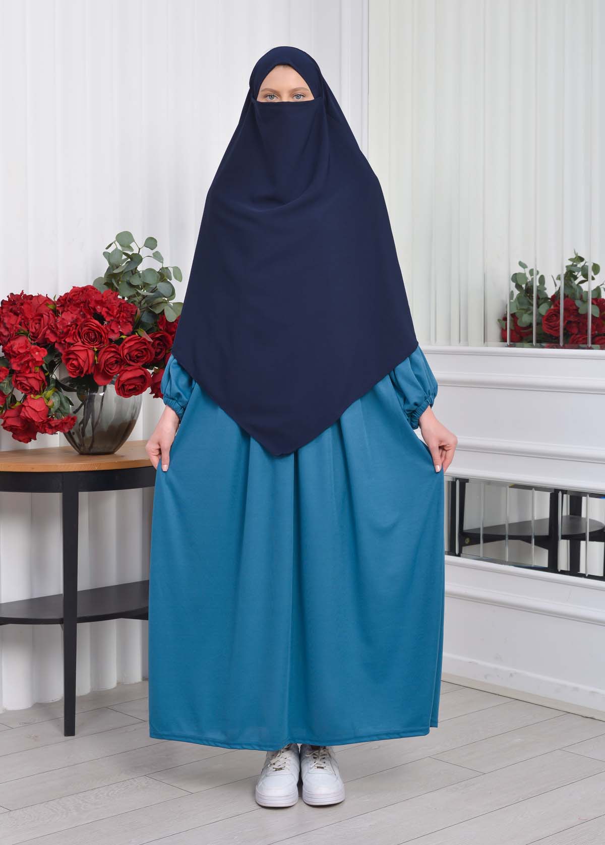 Casual Hijab Dress Suit 2 Pieces 828 Turkuaz