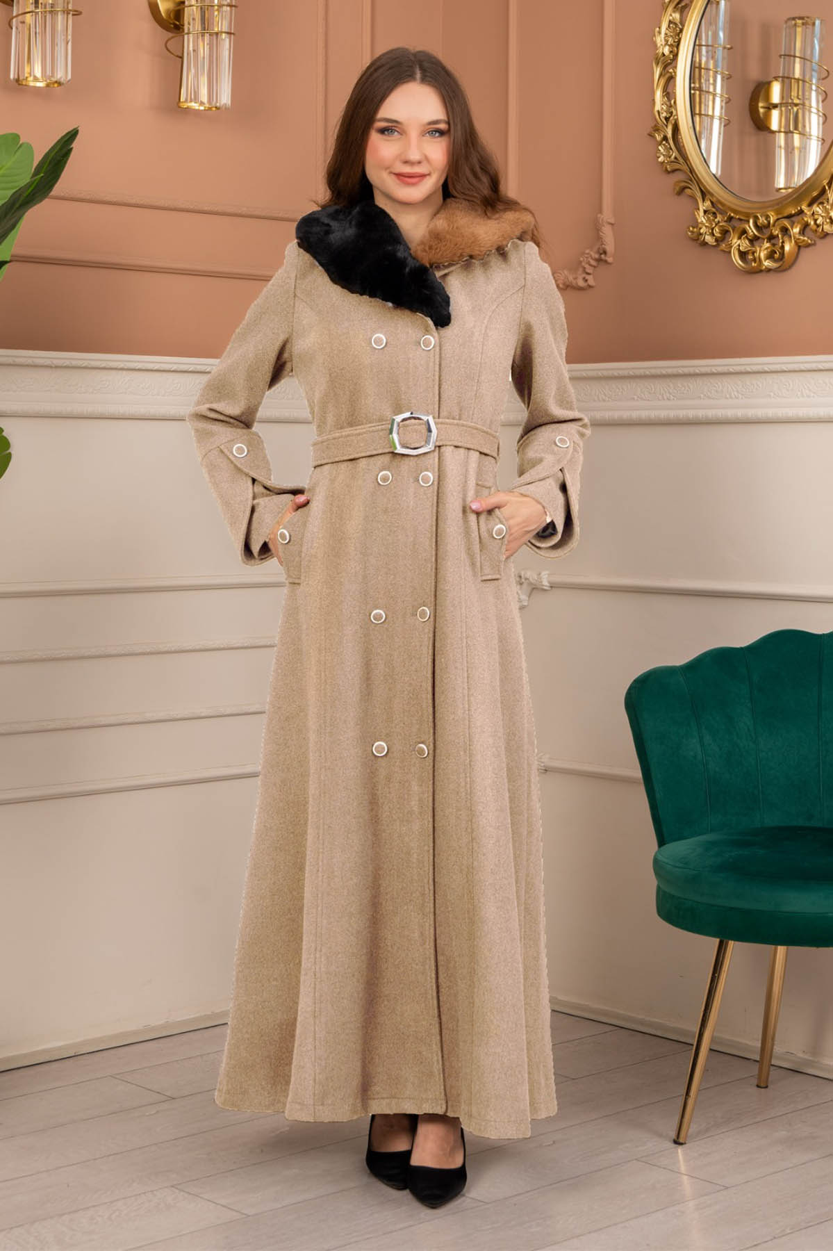 Women’s Winter Wool Coat 1370  - beige