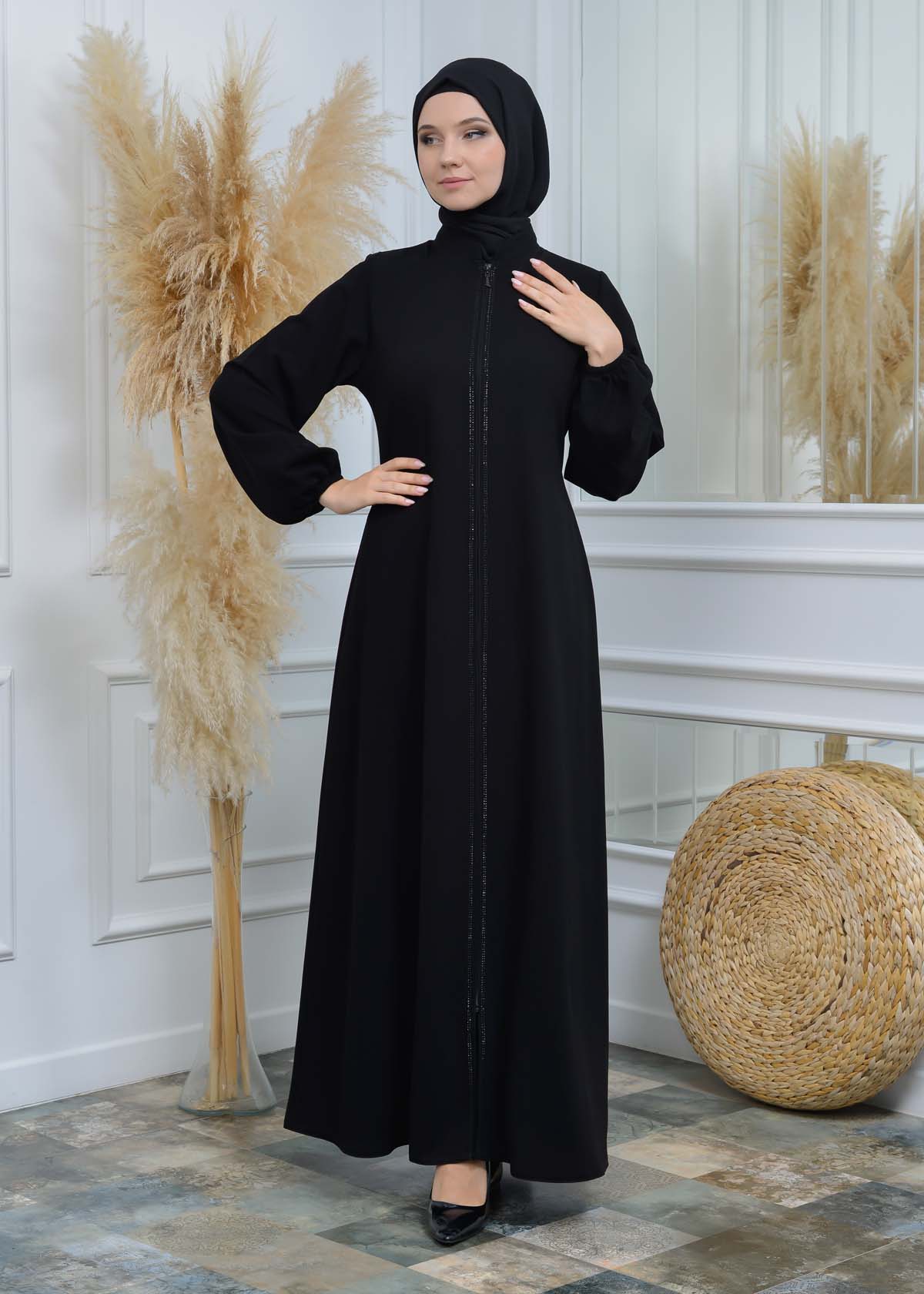 women Abaya of Prada fabric 548 Siyah