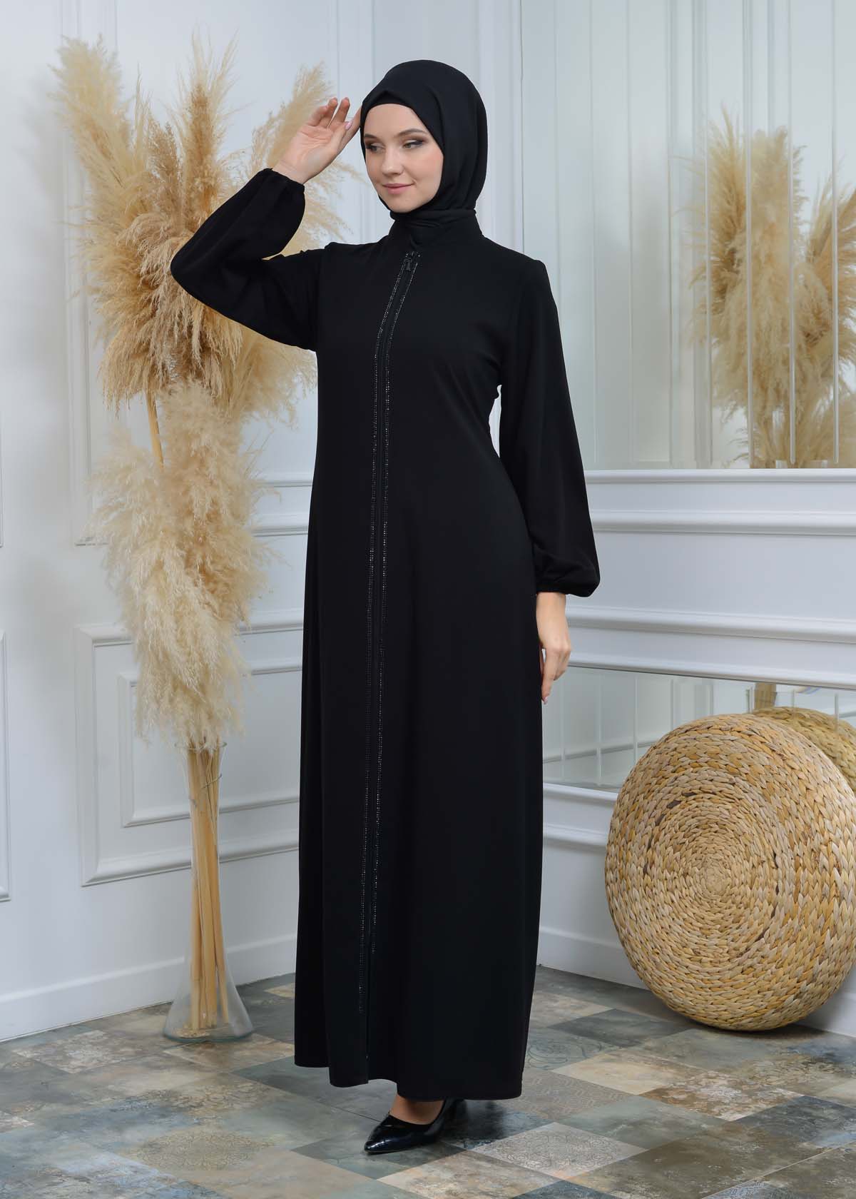 women Abaya of Prada fabric 548 Siyah