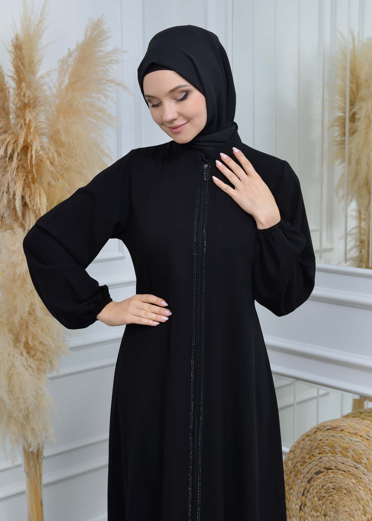 women Abaya of Prada fabric 548 Siyah