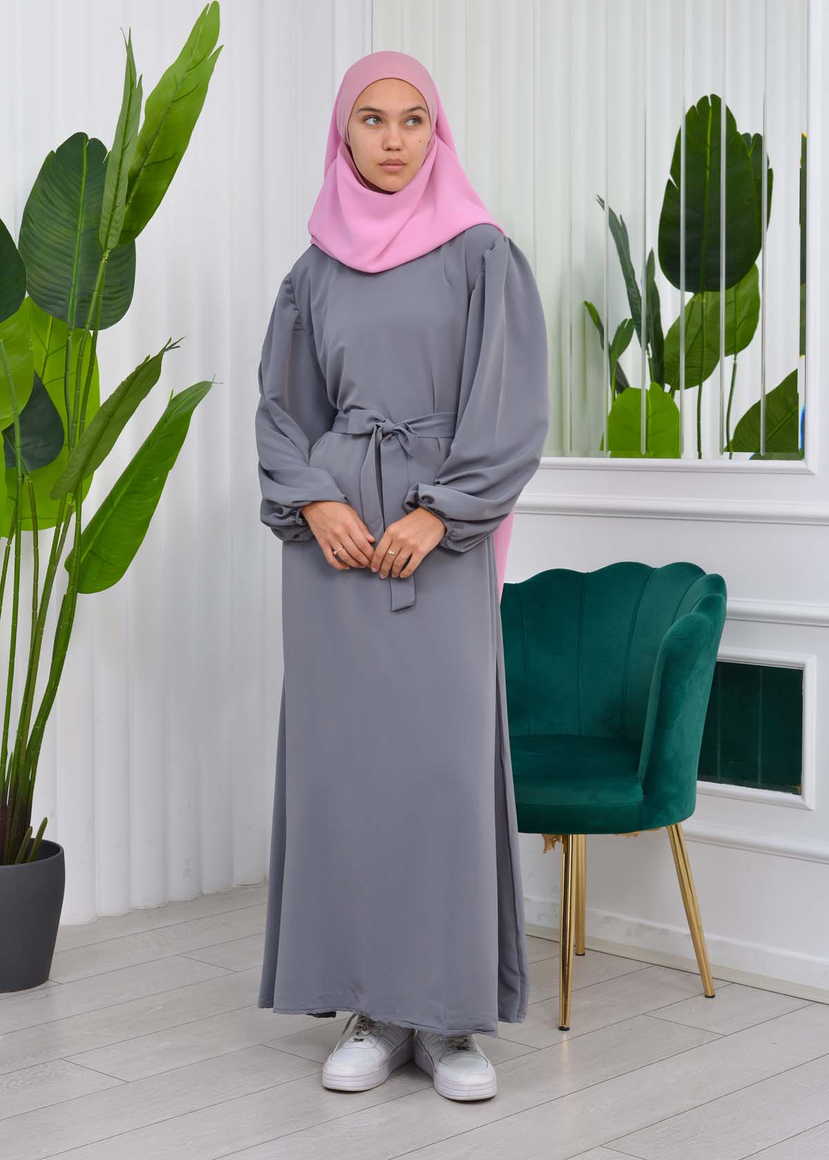 Simple & Long Hijab Dress 827 Antrasit