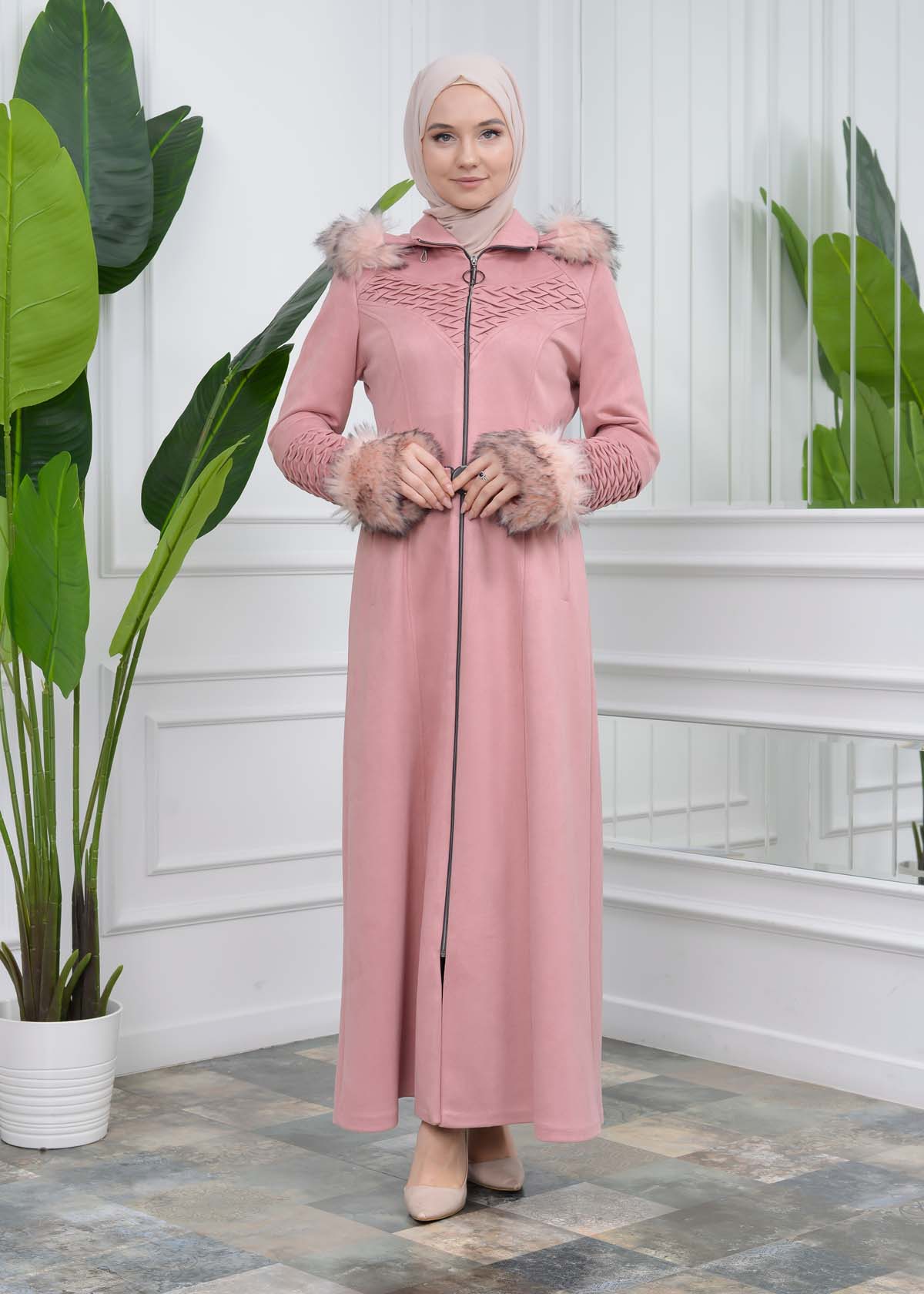 مانطو شامواه بليسيه كبشون 1303 Pembe