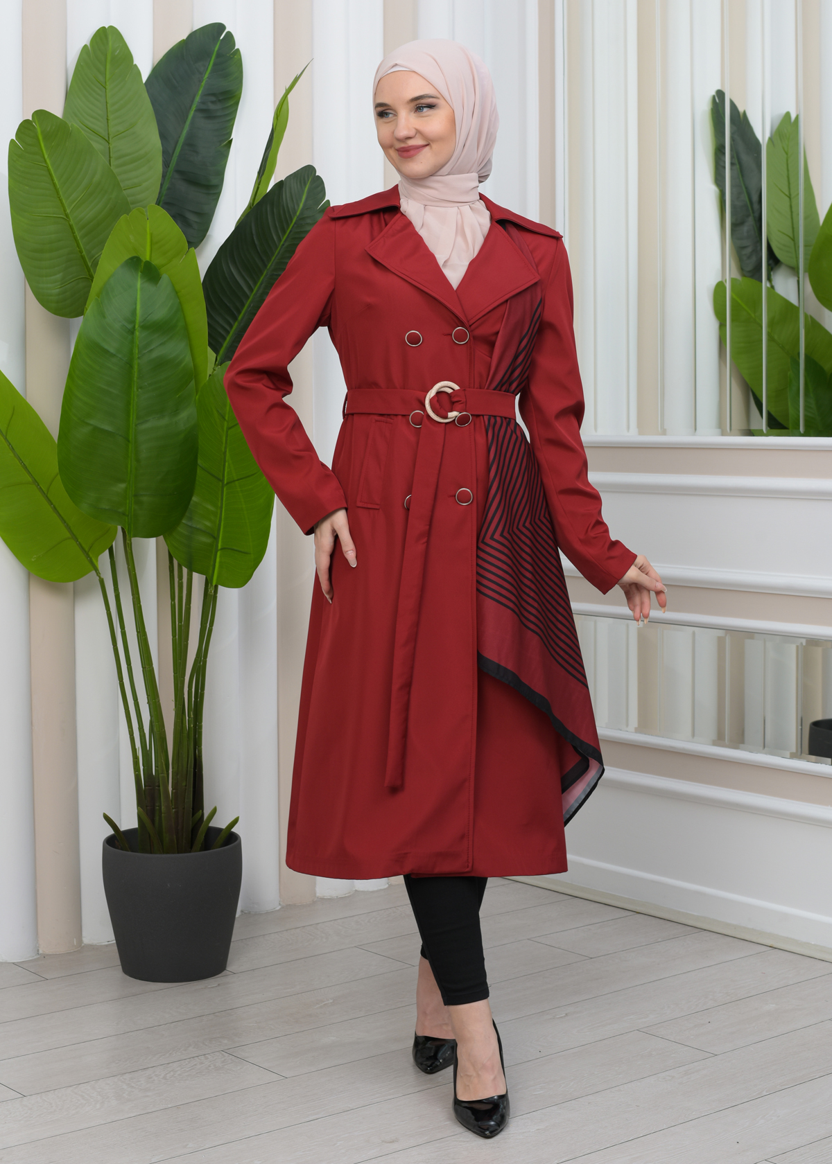 Burgundy trench coat womens best sale