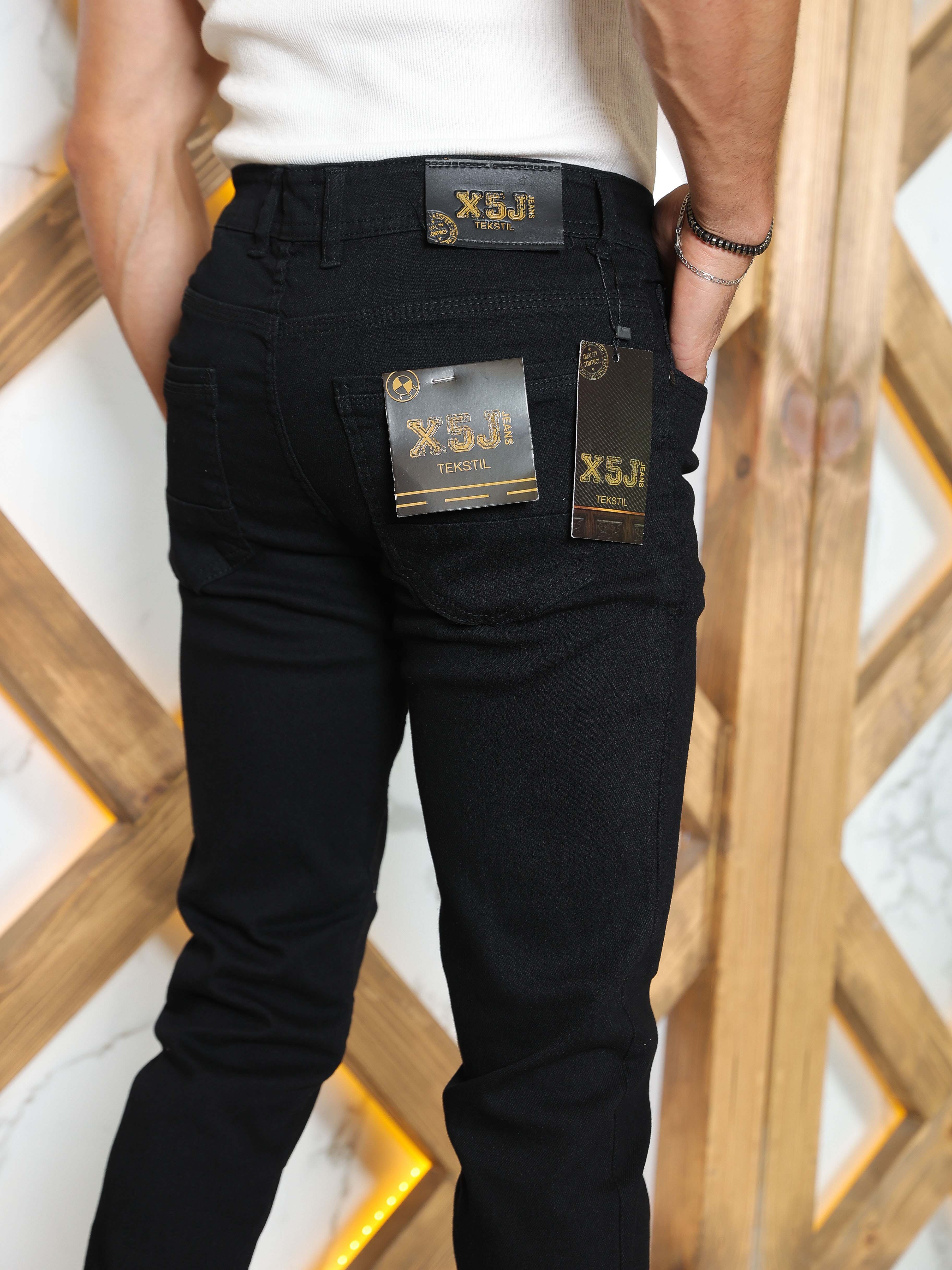 Slim Fit Men Jeans kod 2001 - black