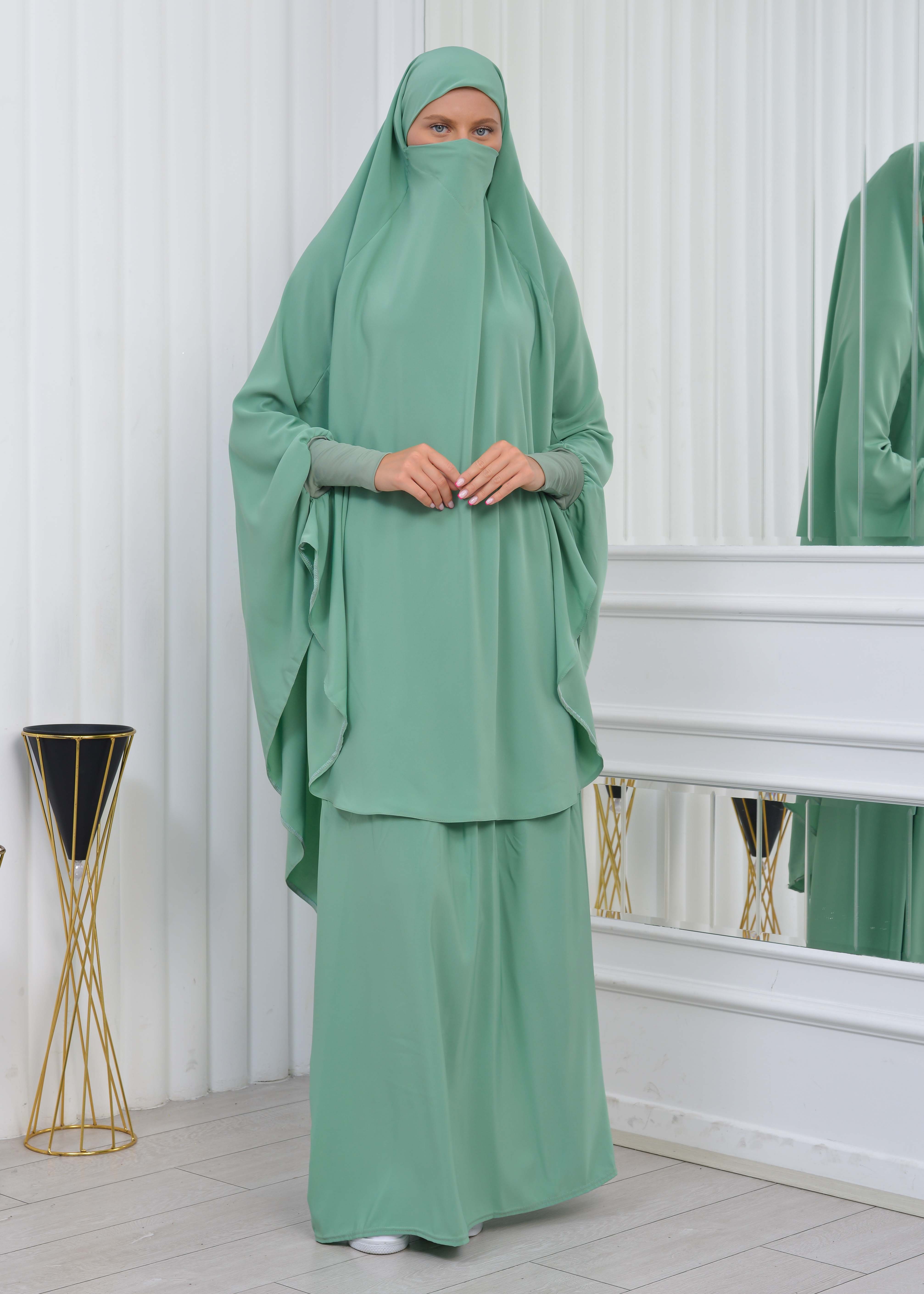 ISLAMIC WEARING Hijab 2Pieces Madine LIGRA Sleeve 822 Mint