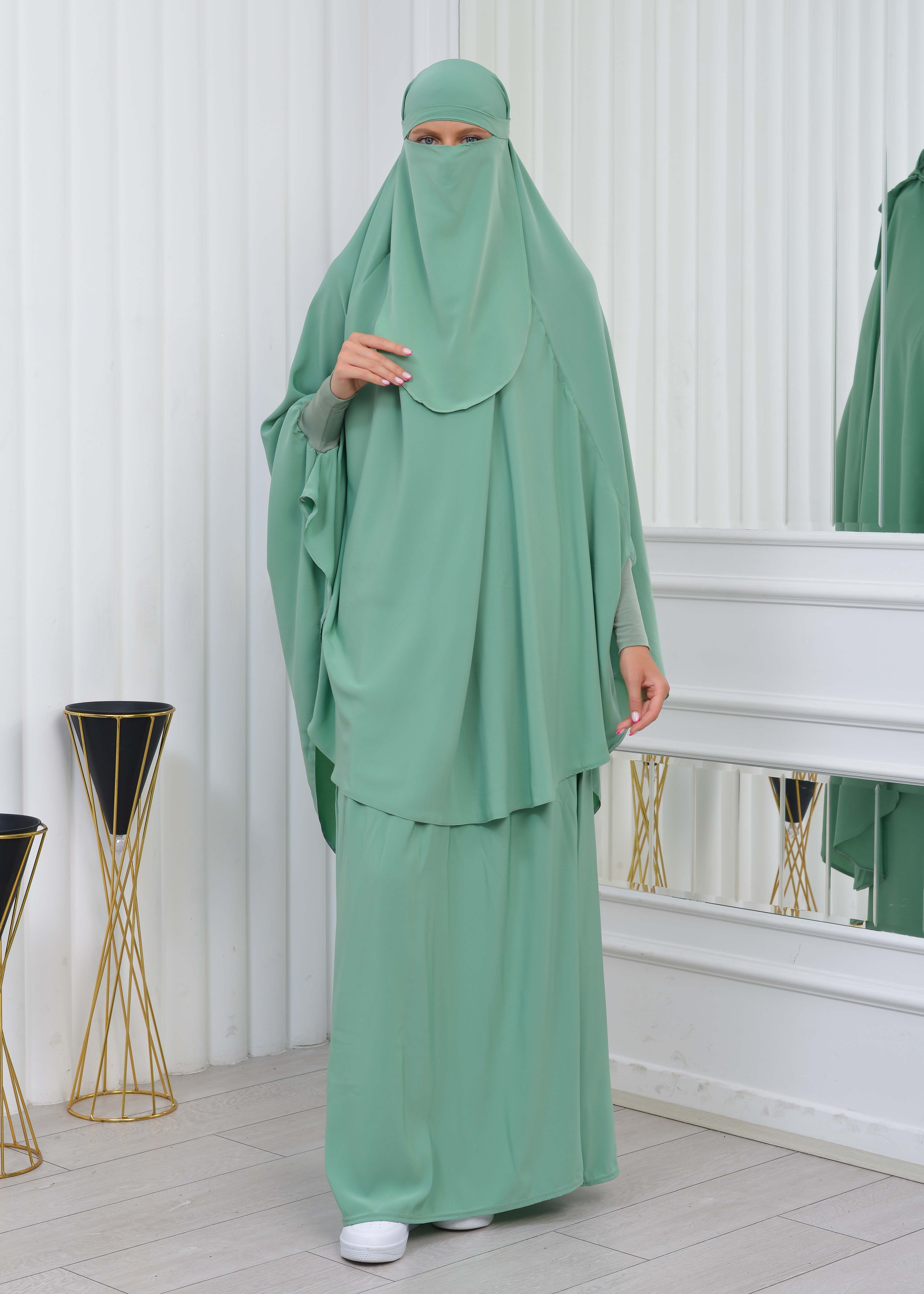 ISLAMIC WEARING Hijab 2Pieces Madine LIGRA Sleeve 822 Mint