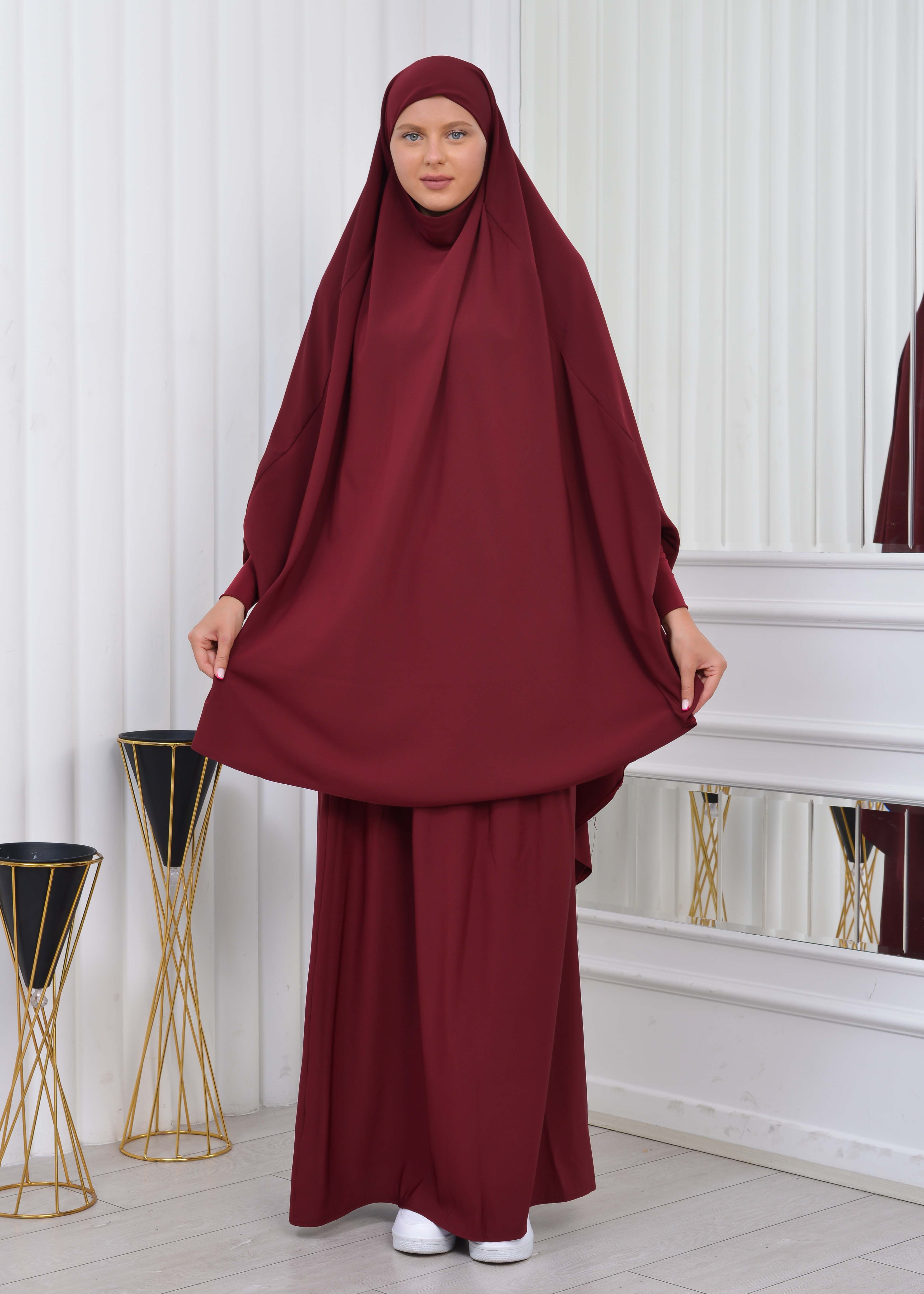 ISLAMIC WEARING Hijab 2Pieces Madine LIGRA Sleeve 822 Bordo