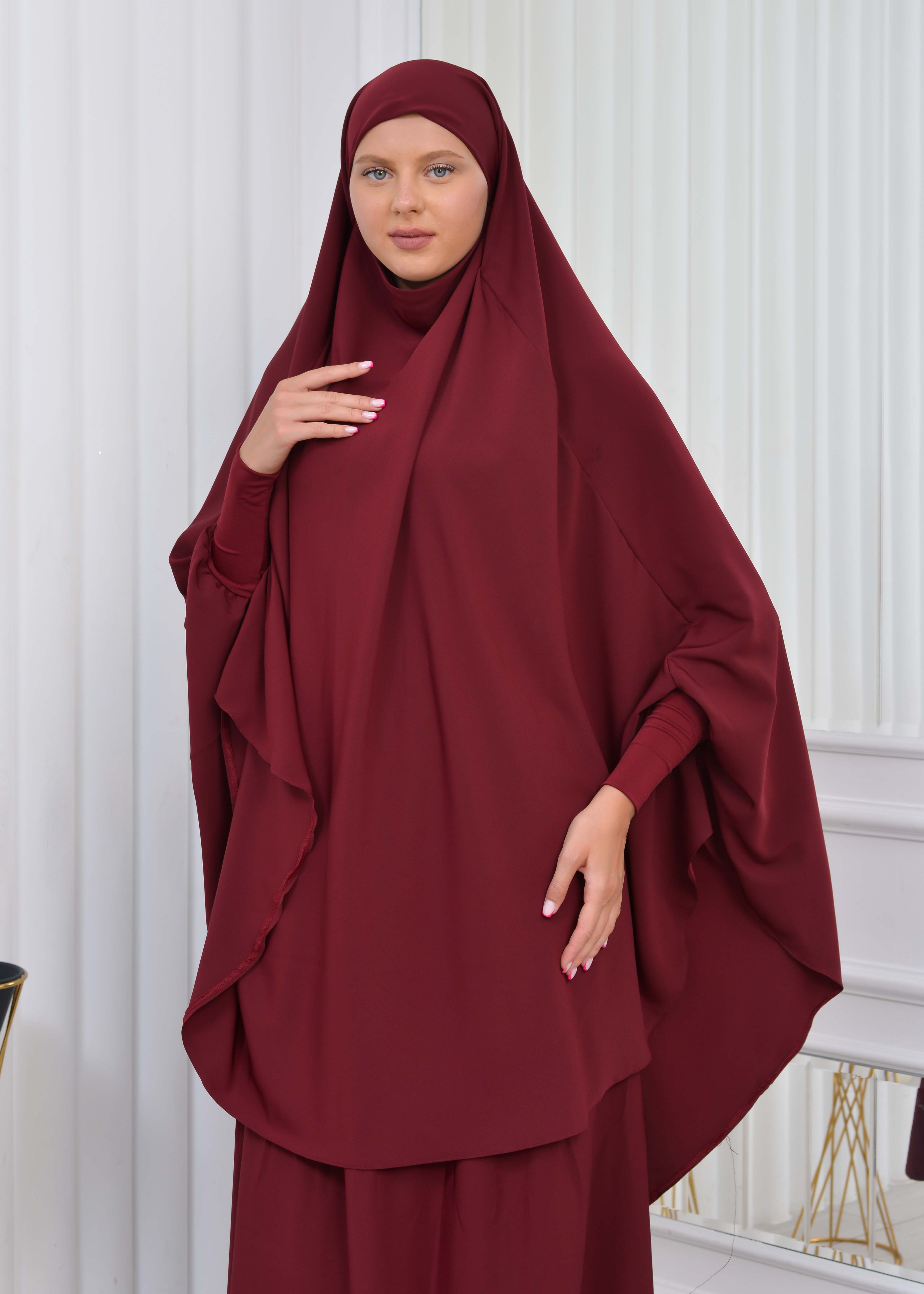 ISLAMIC WEARING Hijab 2Pieces Madine LIGRA Sleeve 822 Bordo