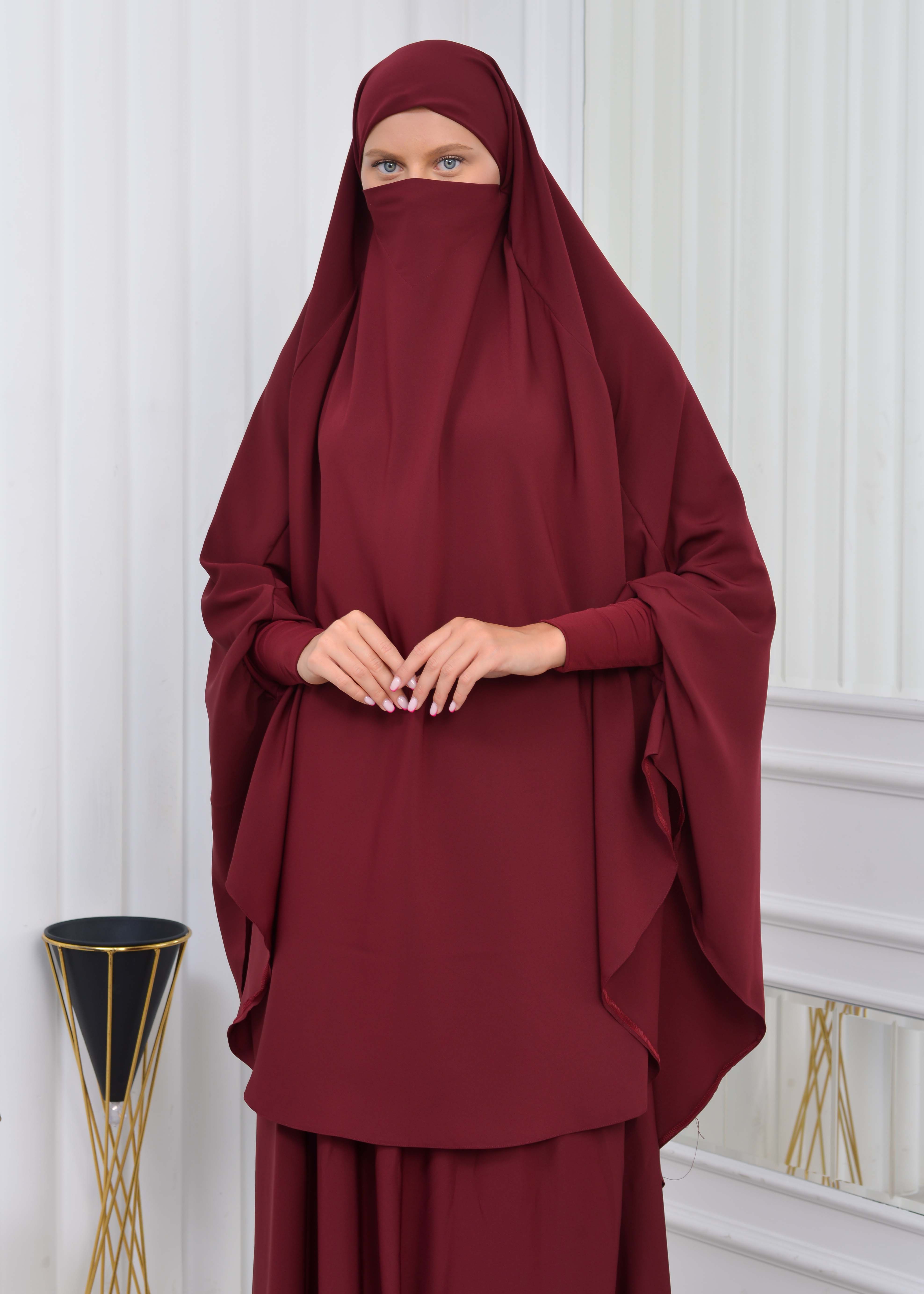 ISLAMIC WEARING Hijab 2Pieces Madine LIGRA Sleeve 822 Bordo