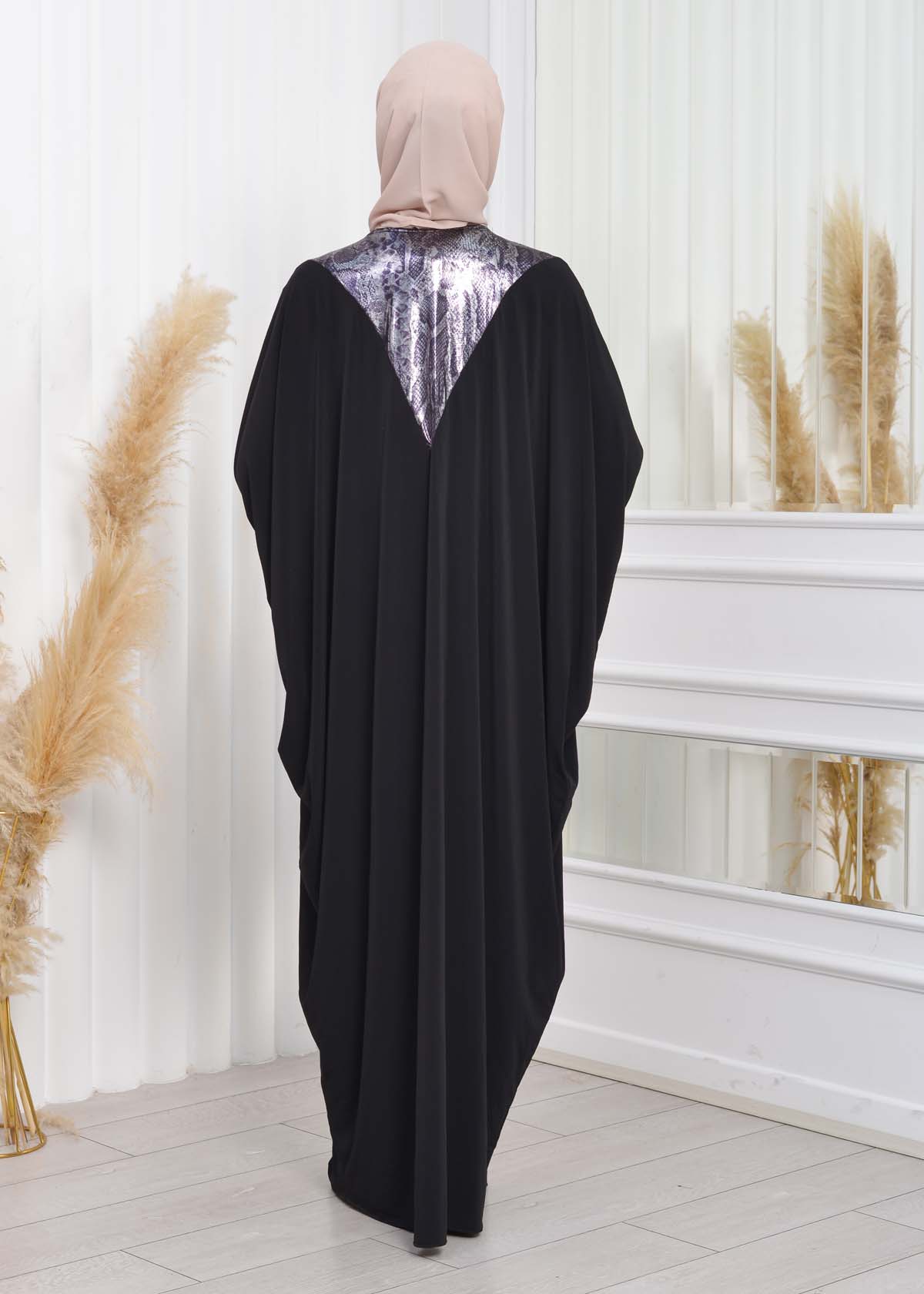 Bat sleeve Hijab Abaya Evening Dress code : 628 Gri