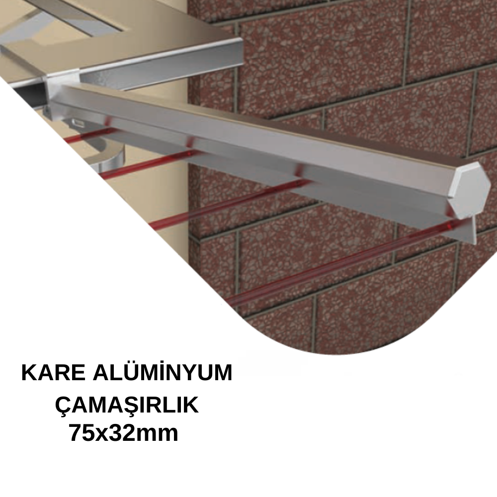 Alüminyum 75X32 Parlak Çamaşırlık Askısı