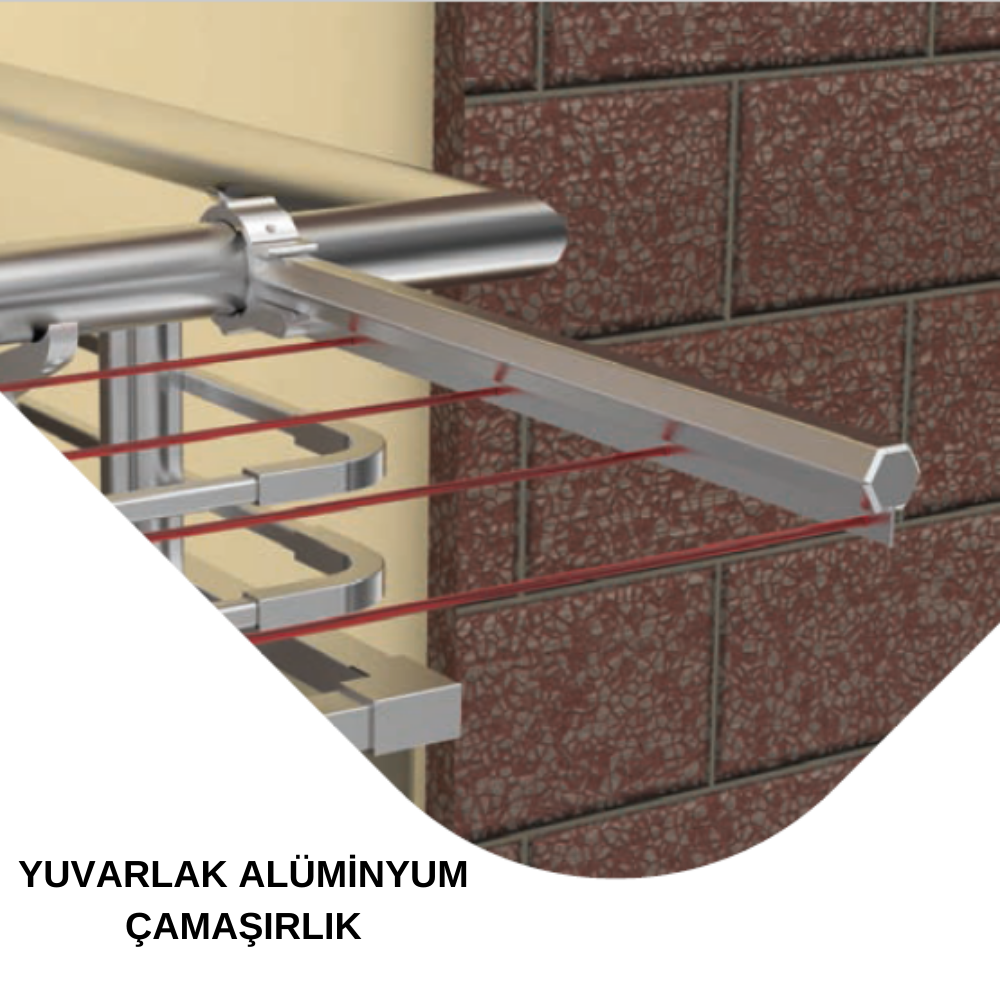 Alüminyum Bronz Çamaşırlık Askısı Yuvarlak Lüks
