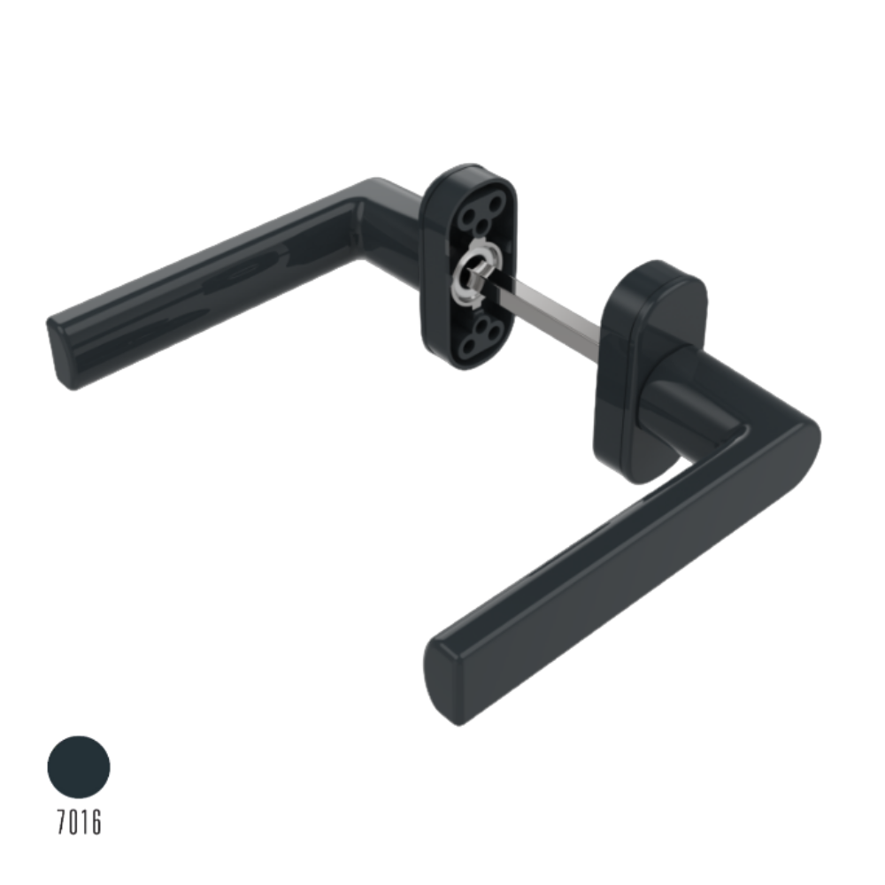 Belgrad Alüminyum Basma Oval Kapı Kolu Antrasit Gri