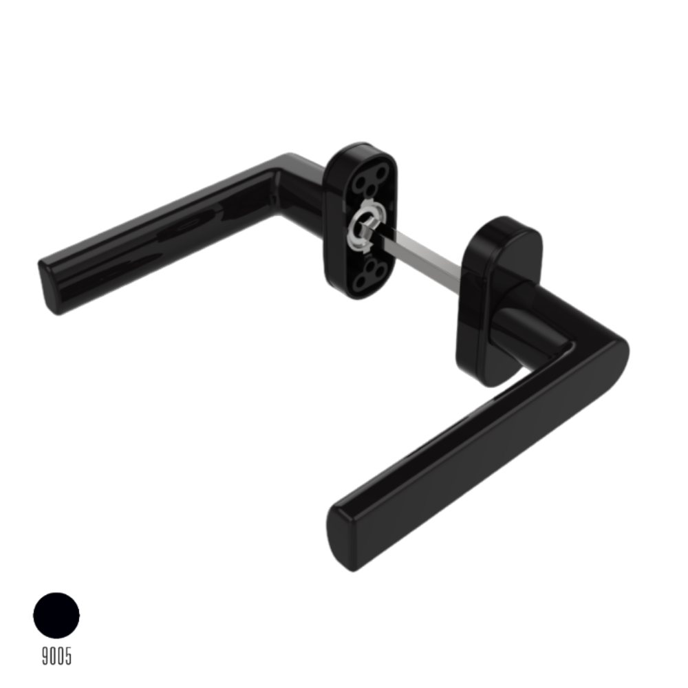 Belgrad Alüminyum Basma Oval Kapı Kolu Siyah