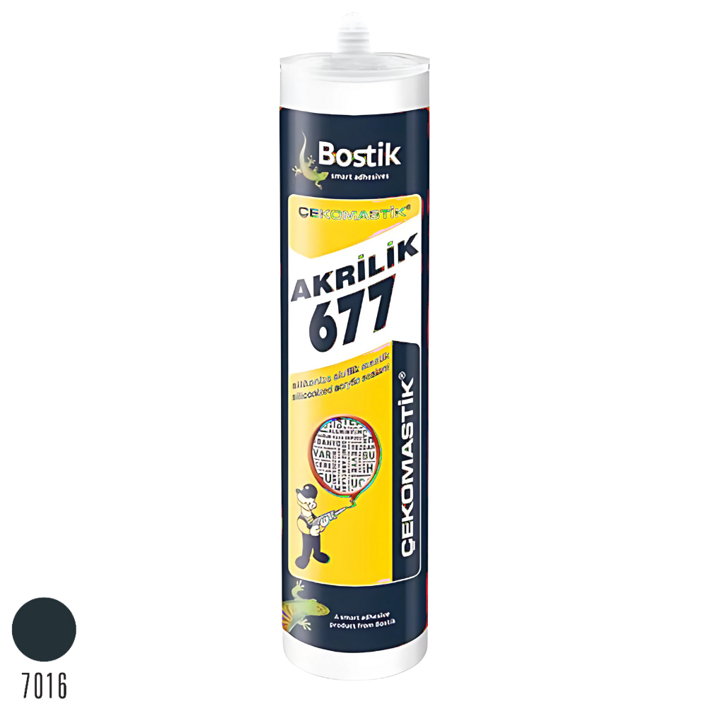 Bostik 677 Silikonize Akrilik Çekomastik Ant. Gri