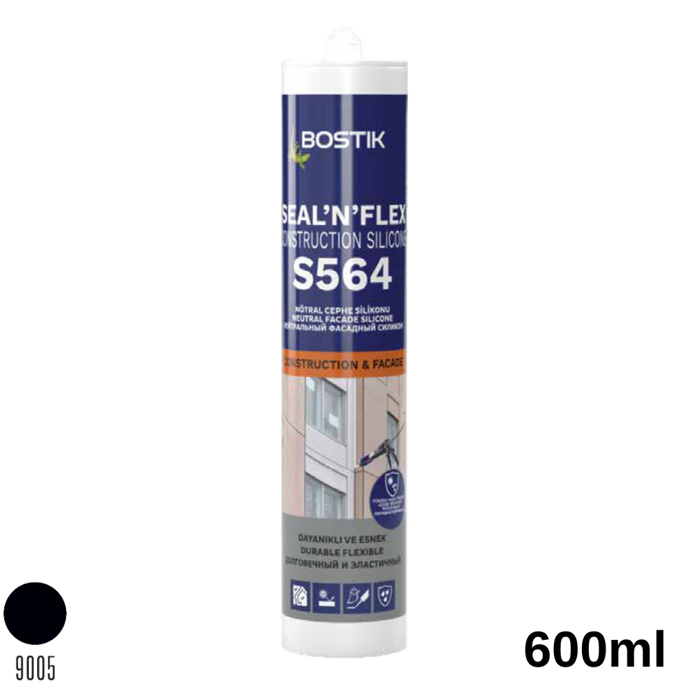 Bostik S 564 Nötr Cephe Silikon 600 Ml Siyah