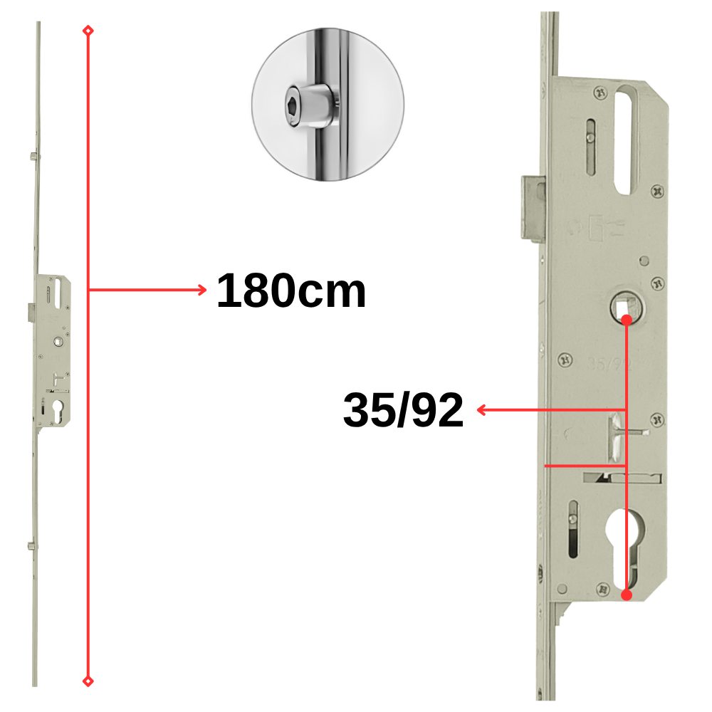Endow180 Cm Kilitli Kapı İspanyolet Plastik Gövde 35/92 Eksen