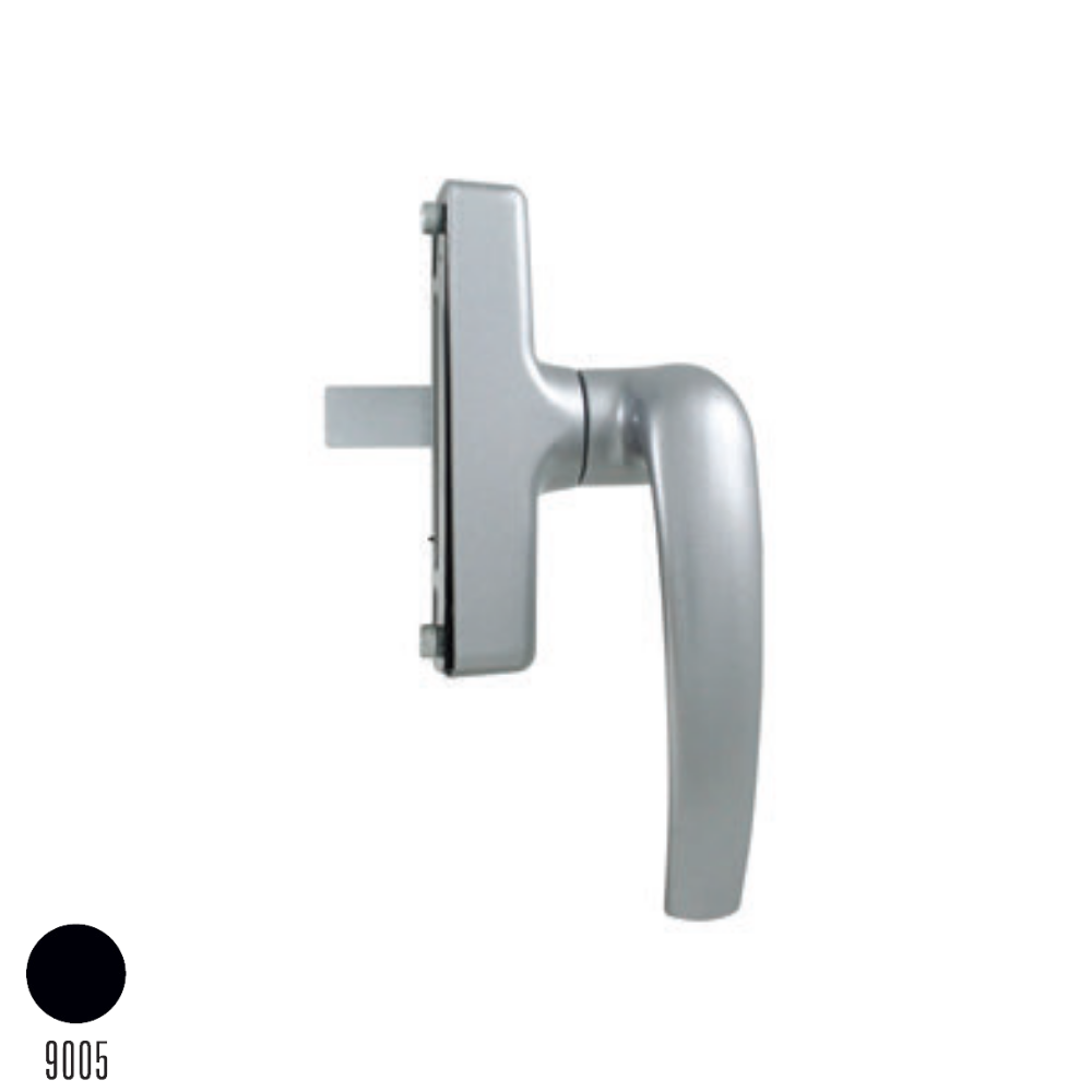 Kıvrık Cephe Kolu Çatallı Tek Dilli  Siyah