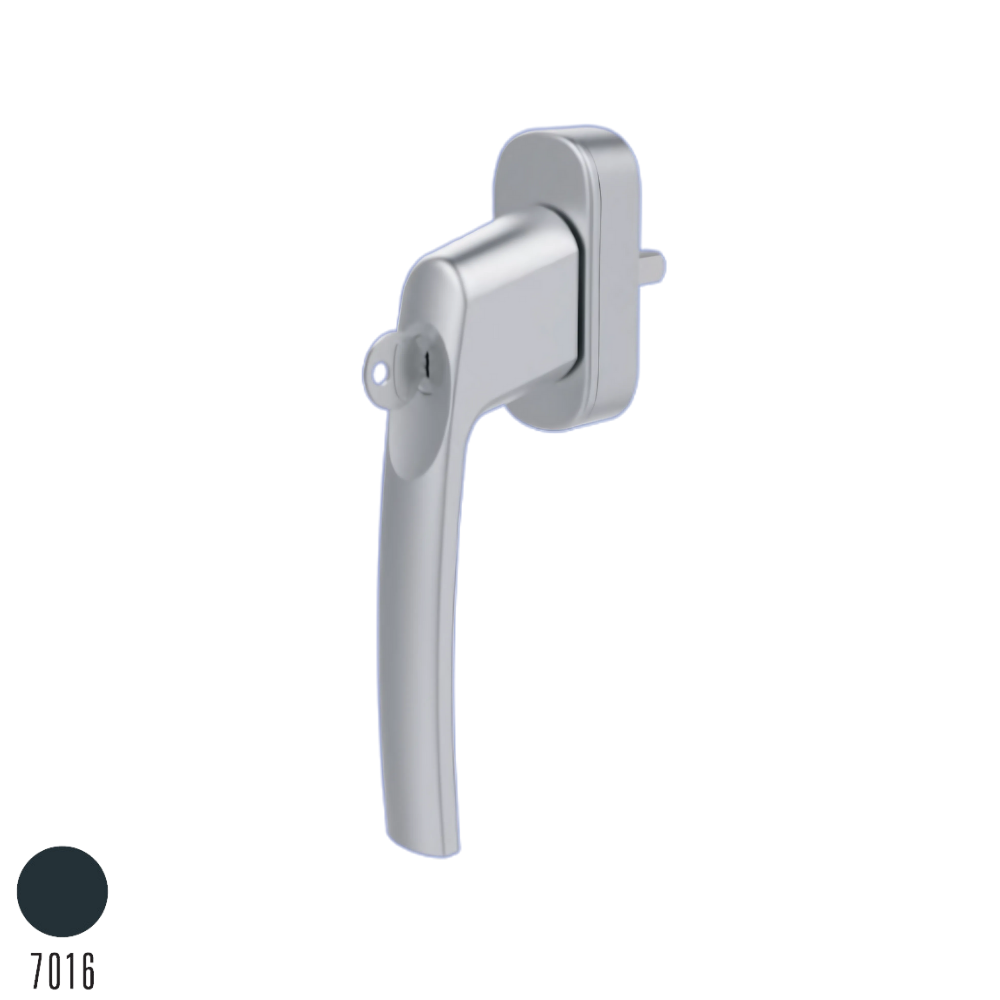 Lara Akustik Kilitli Alüminyum Pencere Kolu Tekli Antrasit Gri