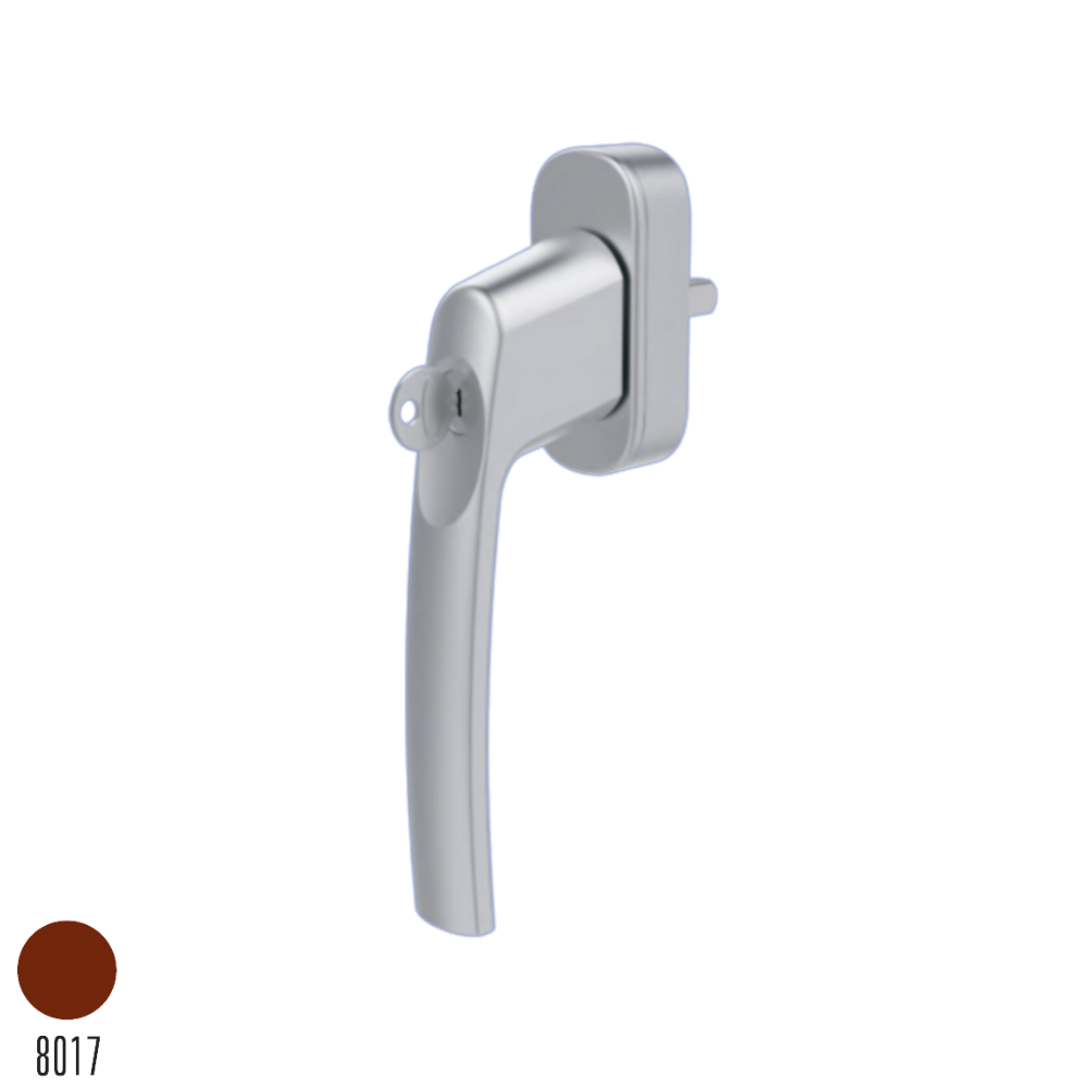 Lara Akustik Kilitli Alüminyum Pencere Kolu Tekli Maun