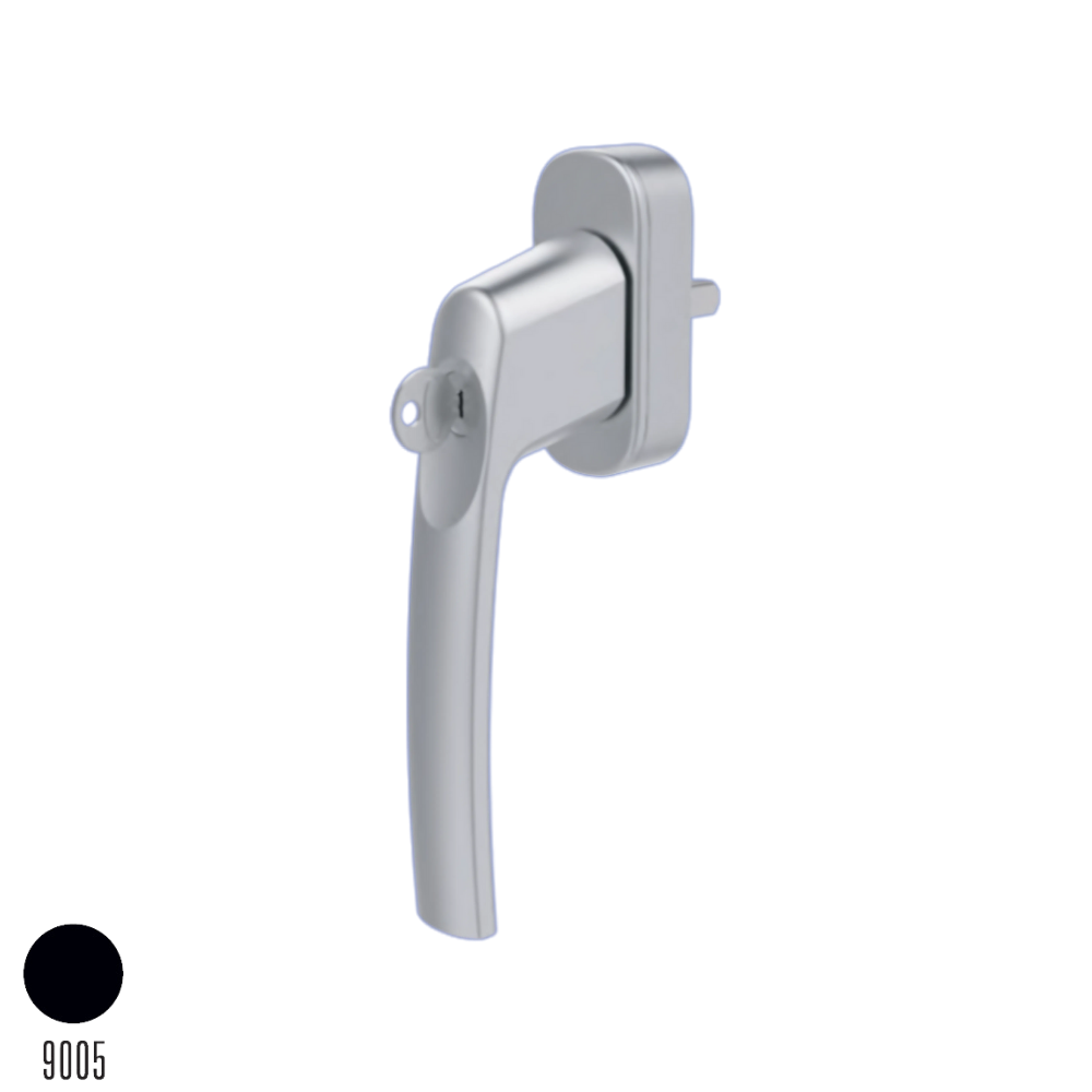 Lara Akustik Kilitli Alüminyum Pencere Kolu Tekli Siyah