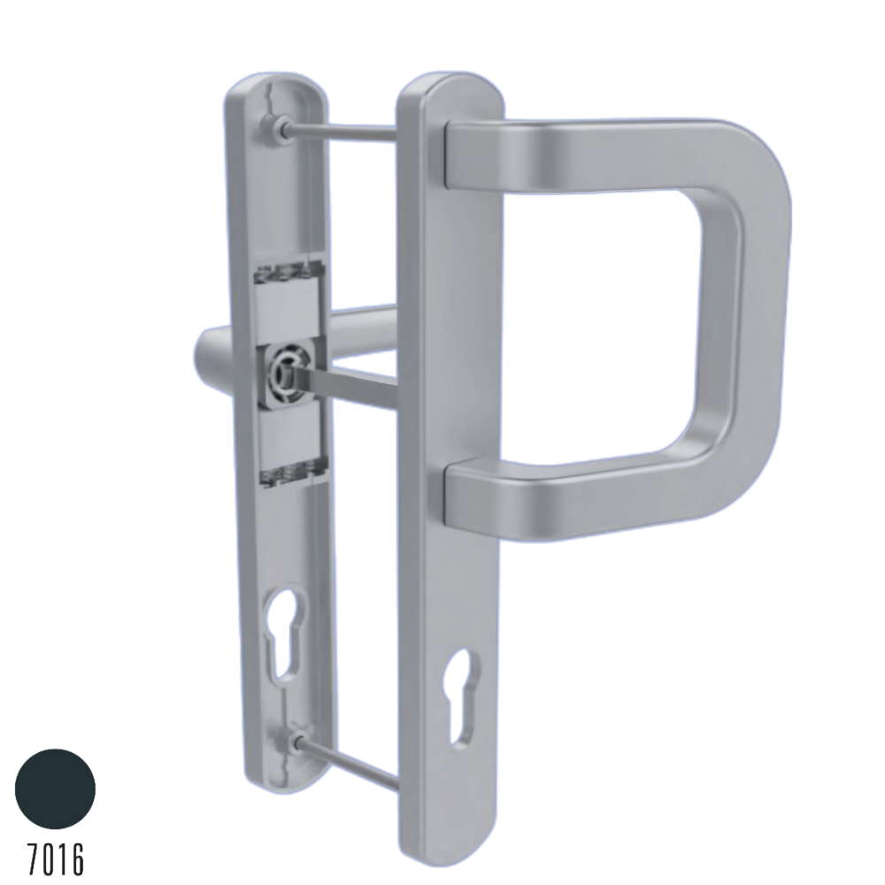 Alüminyum Kapı Kolu Uzun Geniş D Kol Antrasit Gri