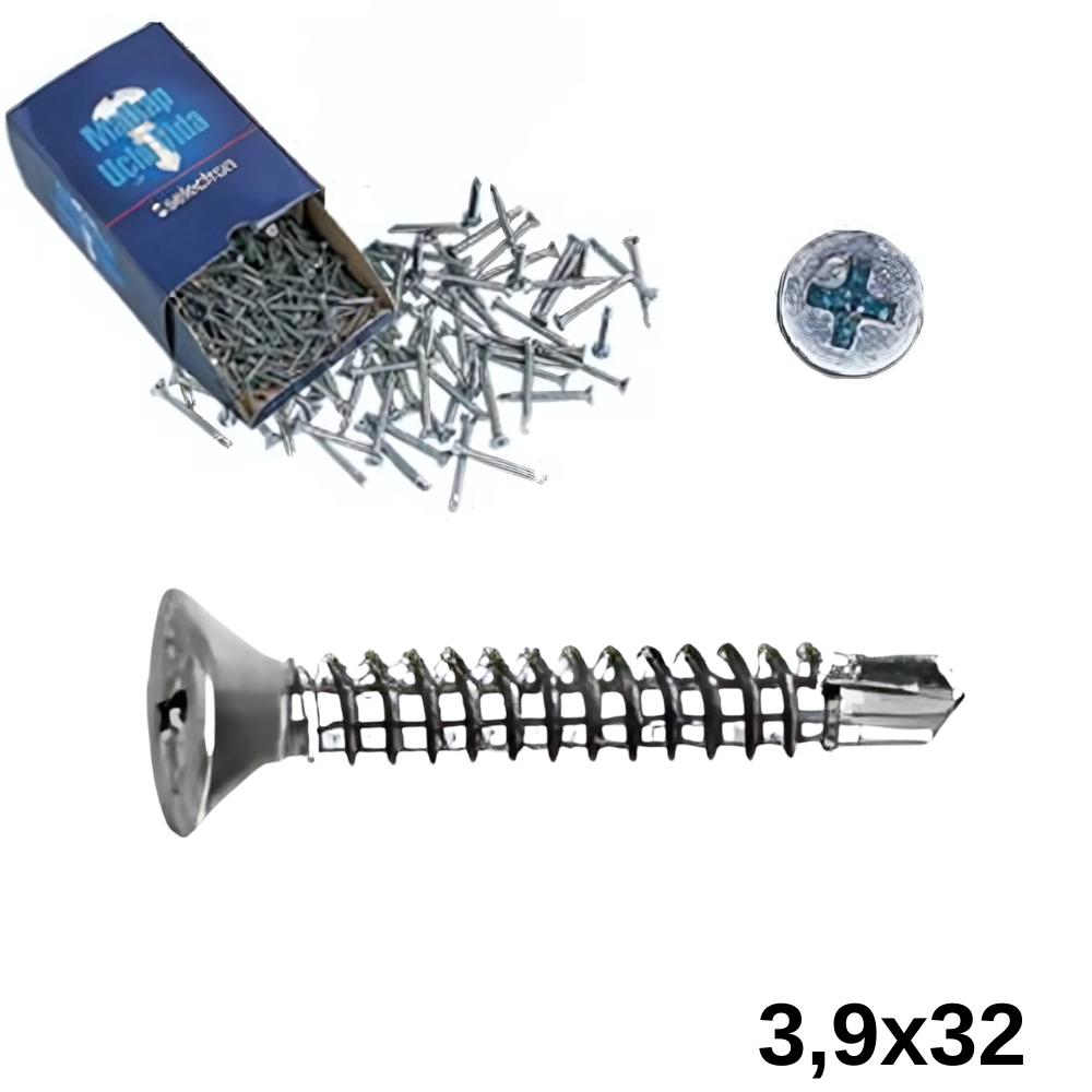 Selectron 3,9X32 Yıldız Havşa Başlı Matkap Uçlu Vida 1500 Ad.